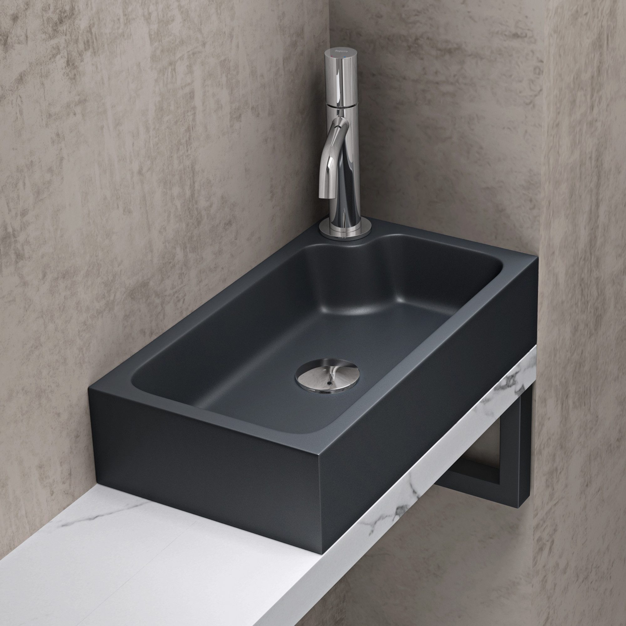 doporro Waschbecken Mineralguss Aufsatzwaschbecken Gäste WC günstig online kaufen