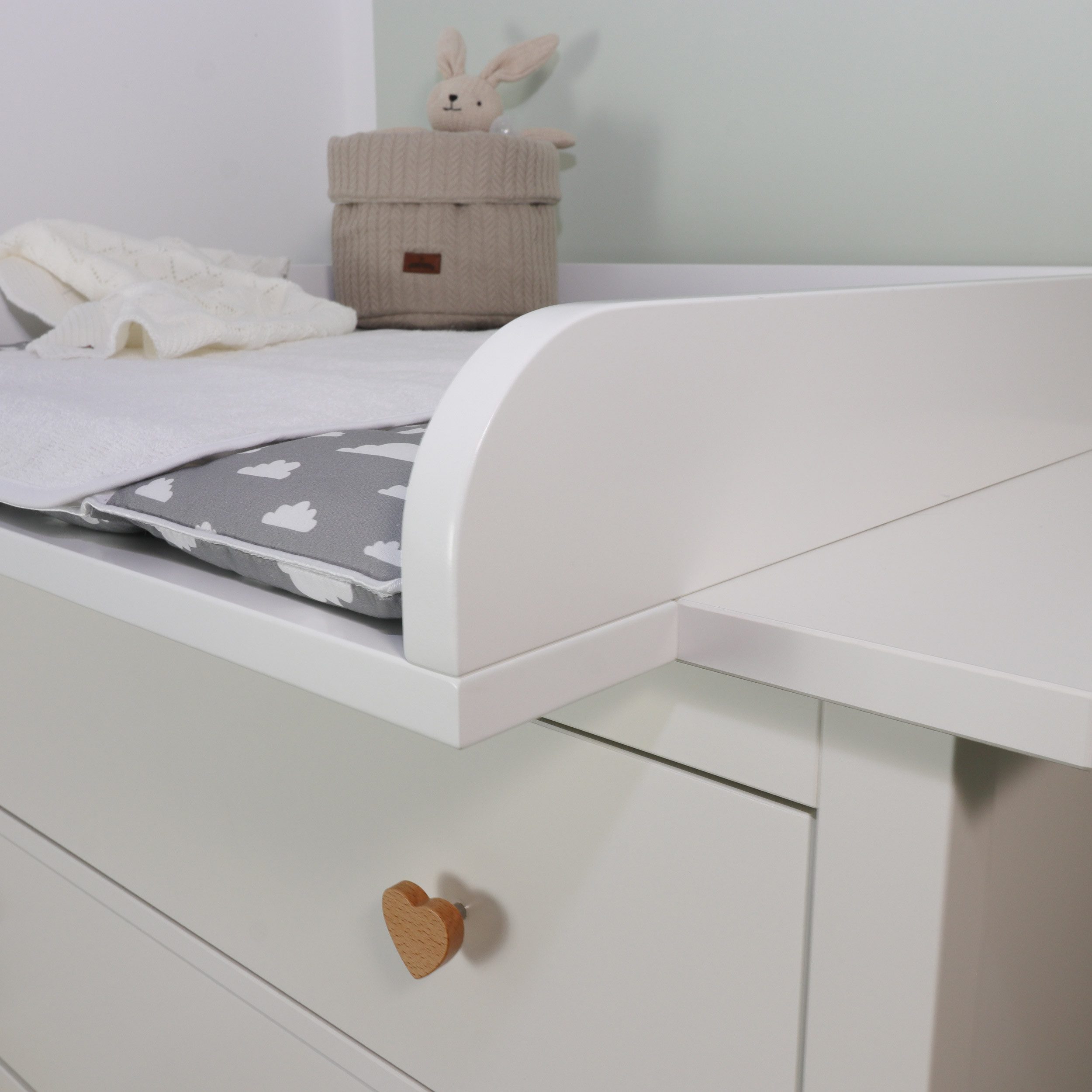 Puckdaddy GmbH Wickelaufsatz Lasse (80x11x80 cm) für IKEA Hemnes Kommoden, Wickelaufsatz für IKEA Hemnes Kommode