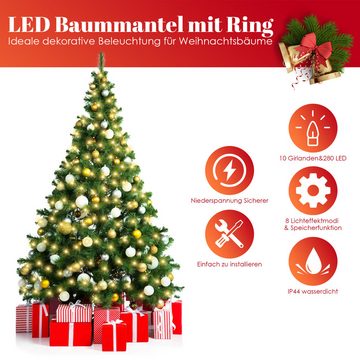 Bettizia LED-Lichterkette LED Lichterkette Weihnachtsbaum 280 LEDs 2,8m LED Baummantel Warmweiß