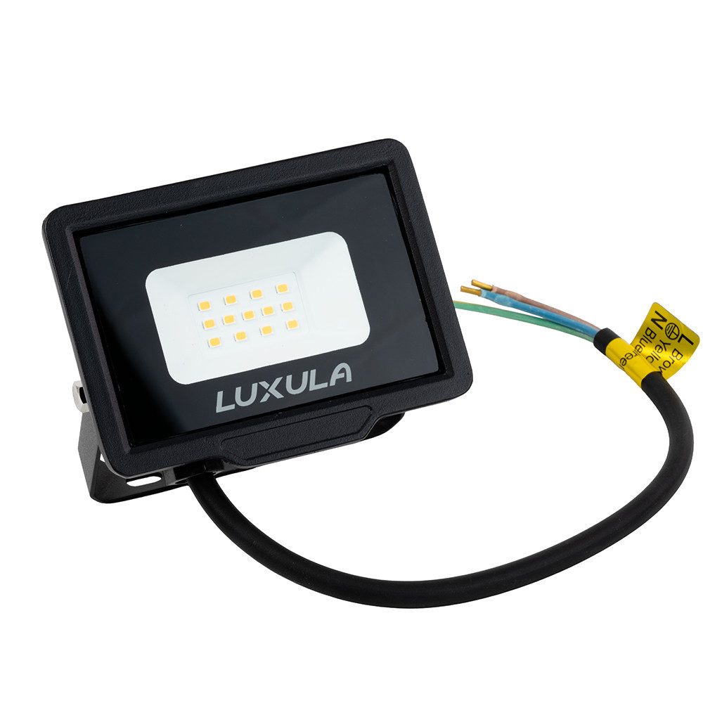 LUXULA LED Flutlichtstrahler LUXULA LED Fluter 10 W 4000 K Neutralweiß Schwarz, LED fest integriert, Neutralweiß
