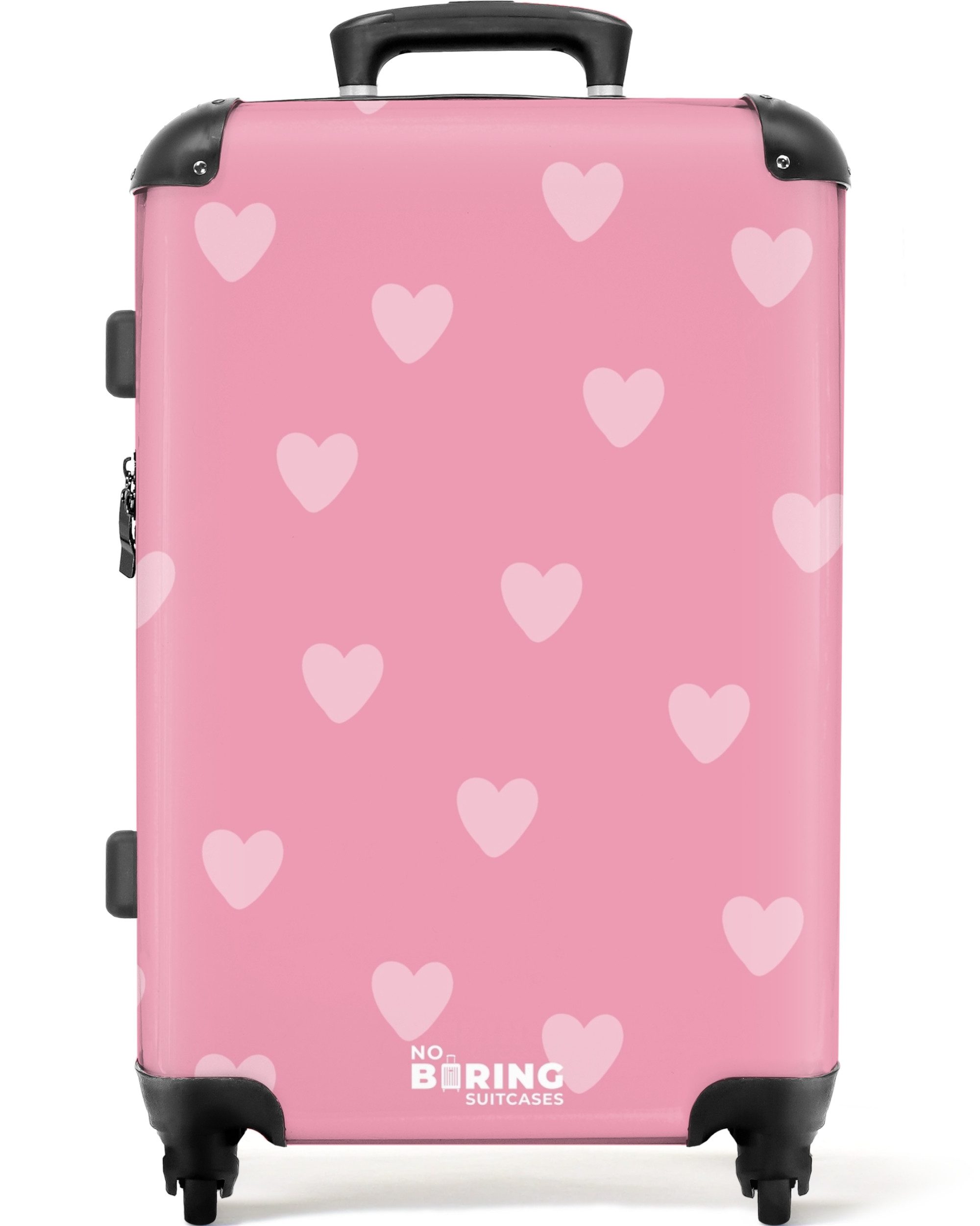 NoBoringSuitcases.com© Hartschalen-Trolley Herzen - Rosa 67 günstig online kaufen