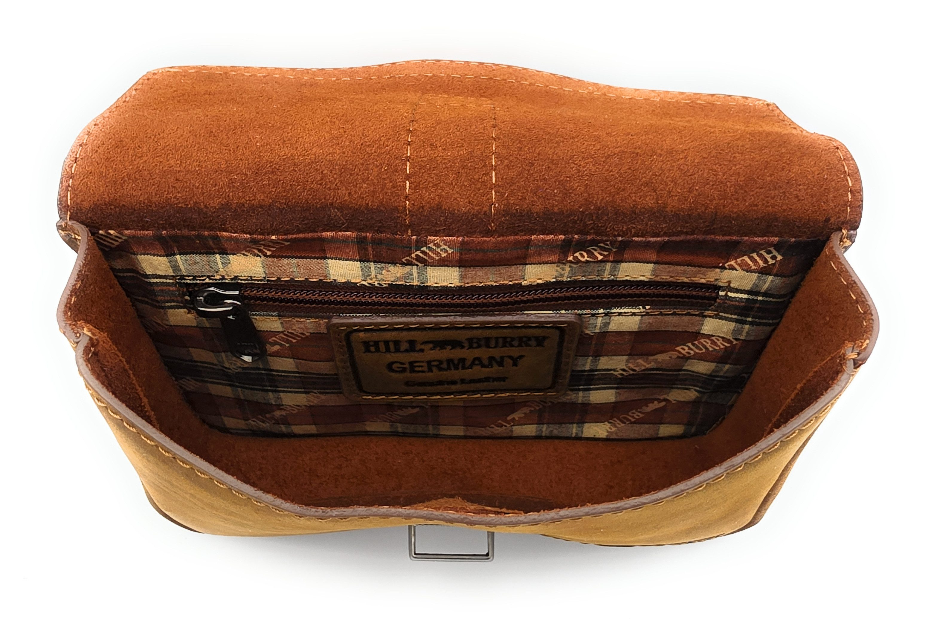 Hill Burry Gürteltasche Heritage Bauchtasche Echtleder Hunterleder Vintage Braun