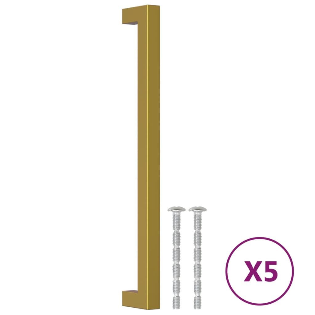 vidaXL Möbelgriff 224 mm Möbelgriffe 5 Stk Golden 224 mm Edelstahl Möbelknopf Schrankgri
