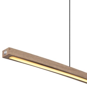 Globo LED Pendelleuchte DORO, 1-flammig, Braun, Graphitgrau, MDF, Metall, Dimmfunktion, Memoryfunktion, LED fest integriert, Warmweiß, Höhenverstellbar, B 100 x H 120 cm, Hängeleuchte, Hängelampe