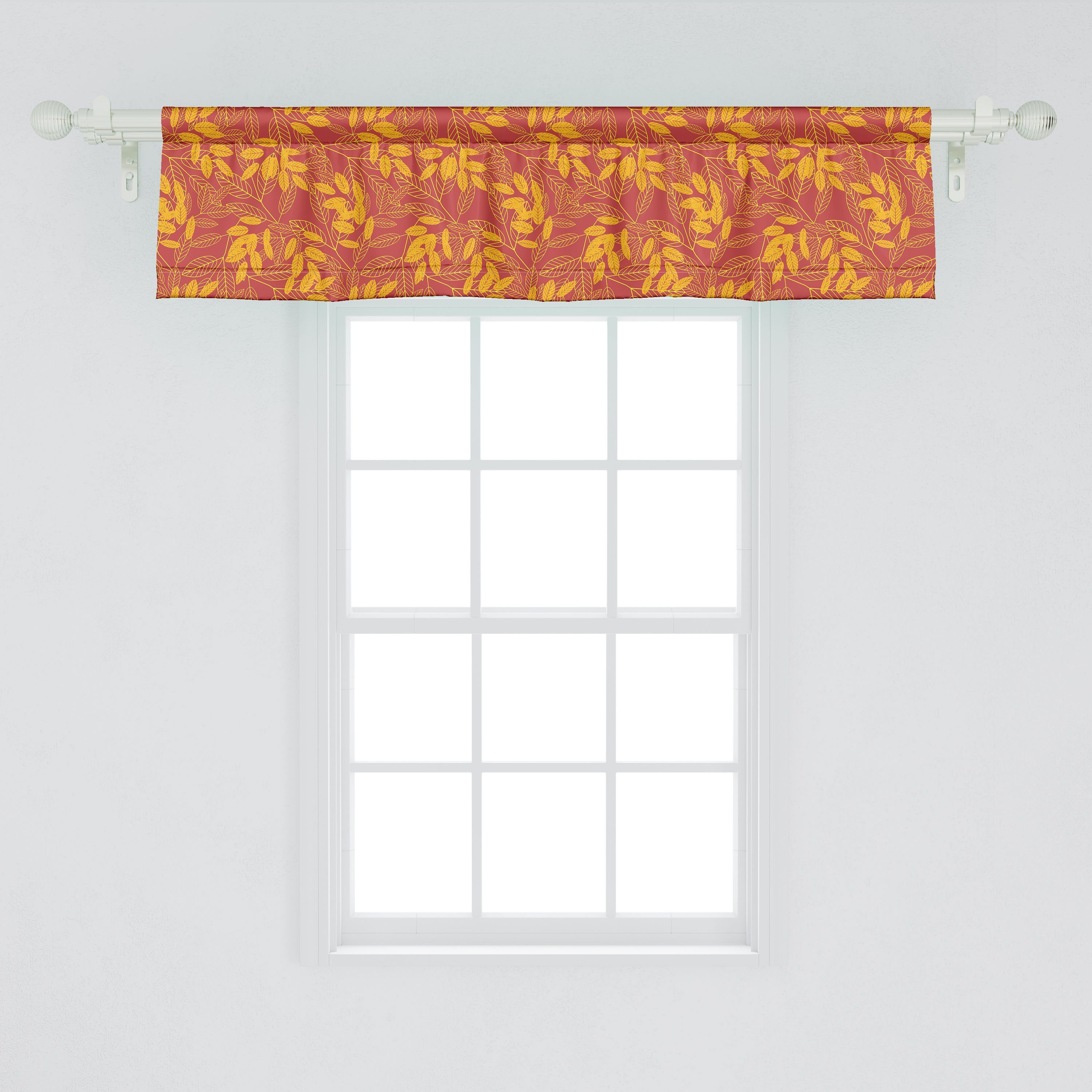 Schlafzimmer Vorhang Fall-Blätter-Muster Herbst Stangentasche, Scheibengardine Detaillierte Dekor Küche mit Microfaser, Abakuhaus, Volant für