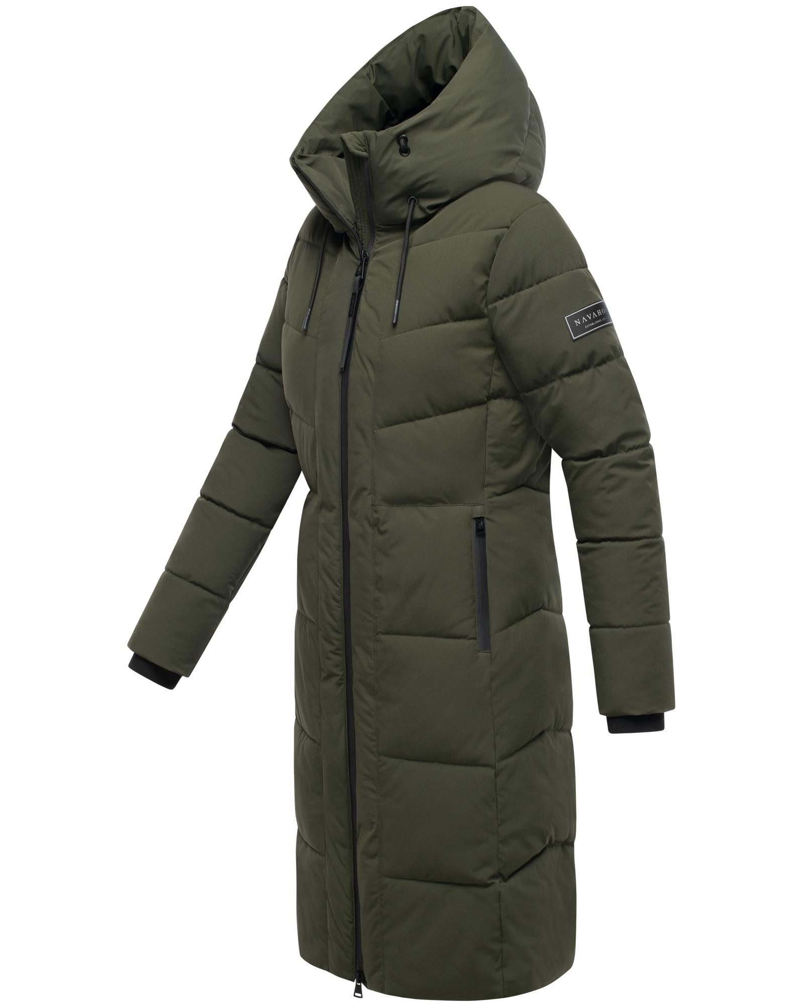 Navahoo Steppmantel Schokokuss XIV Warmer Damen gesteppter Wintermantel mit Kapuze