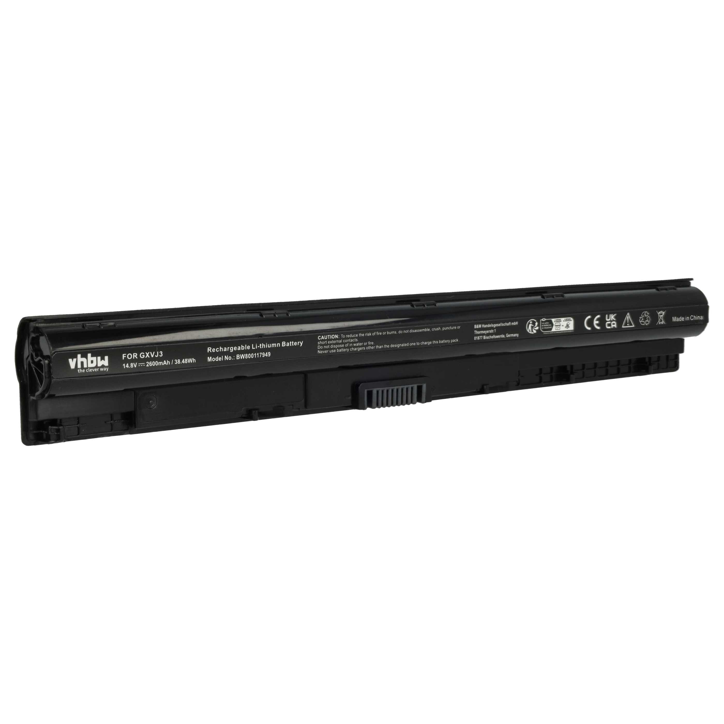 vhbw Akku passend für Dell Inspiron 15 3000 Series (3451), 15 3000 Series Laptop-Akku Akku Li-Ion 2600 mAh (14,8 V), Leistungsfähiger Austausch-Akku für Notebook, Wiederaufladbar, Jede