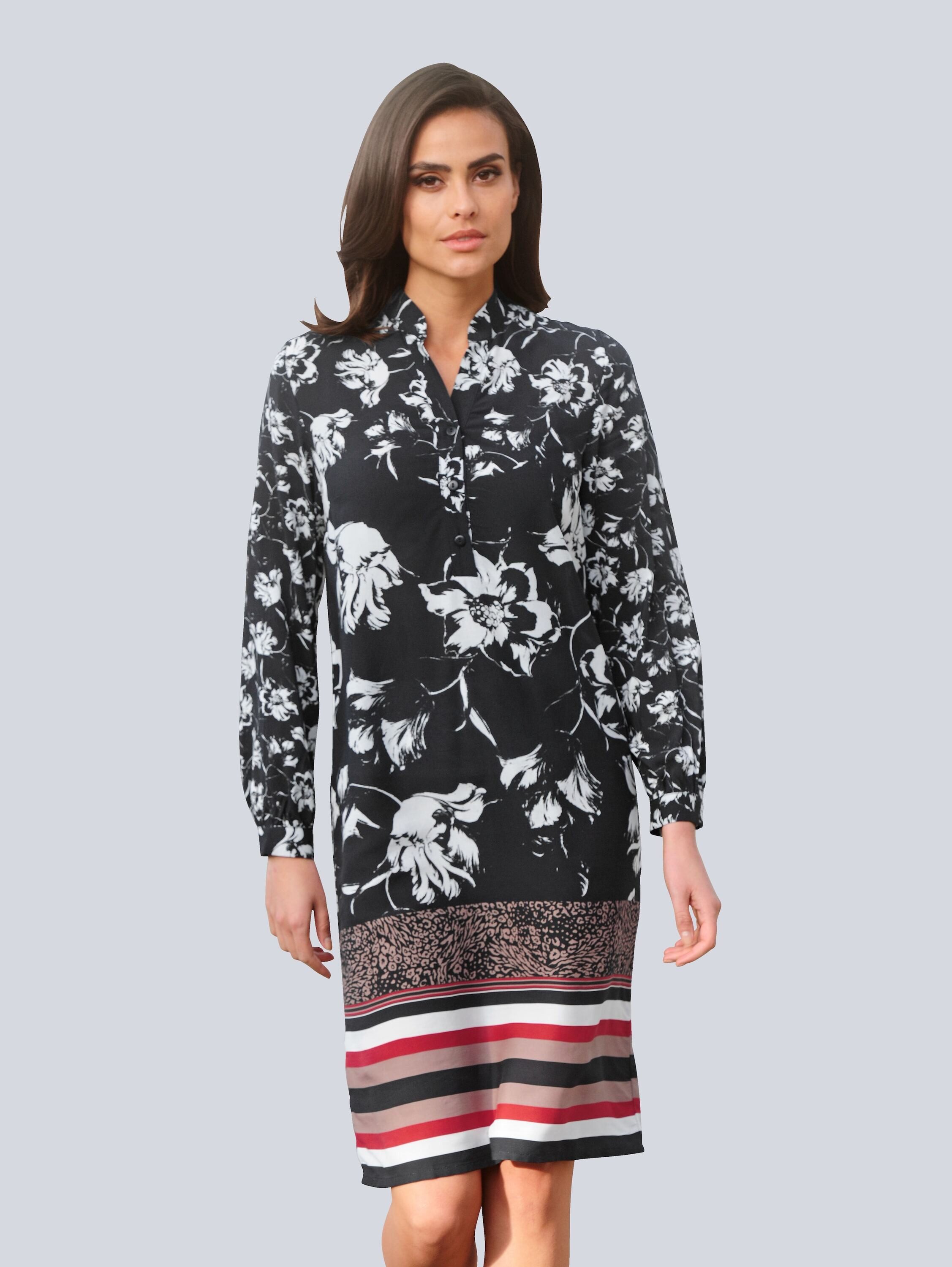 Alba Moda Druckkleid Kleid mit floralem Dessin