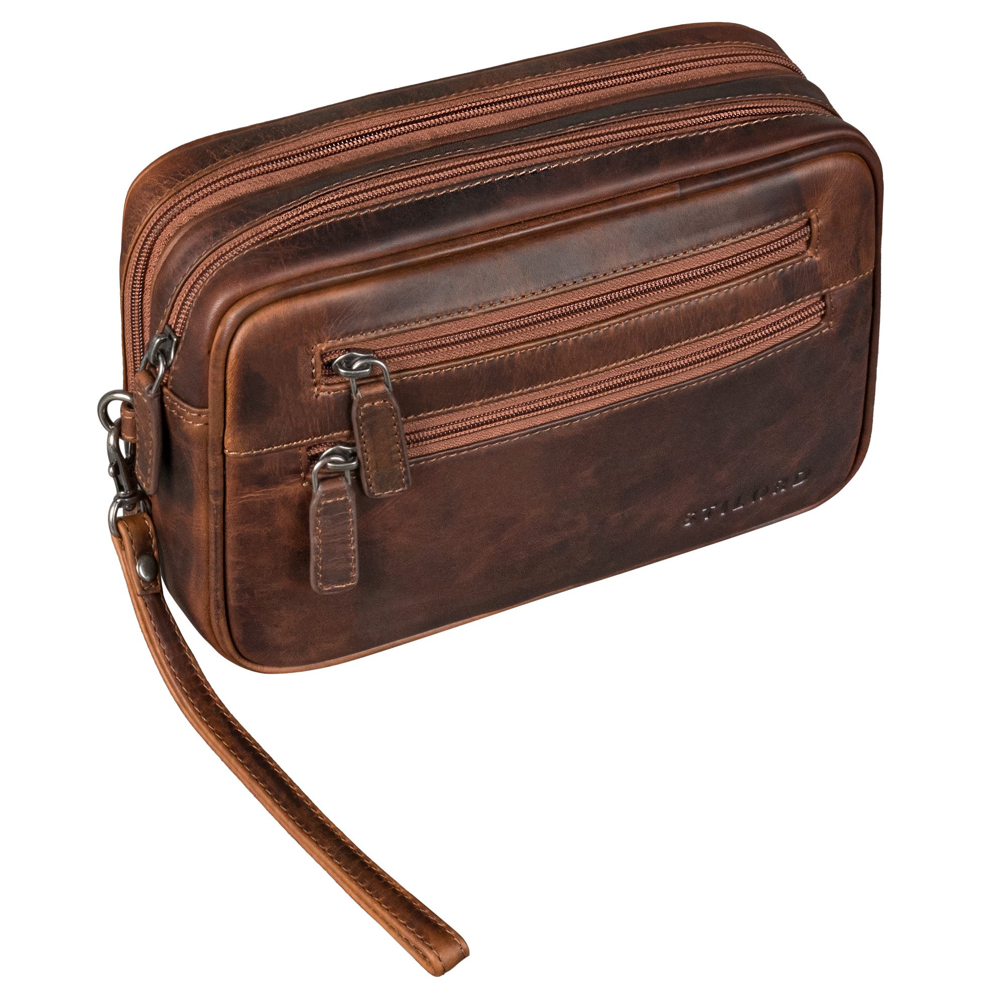 STILORD Handtasche "Nero" Vintage Handgelenktasche Clutch Herren Echtleder