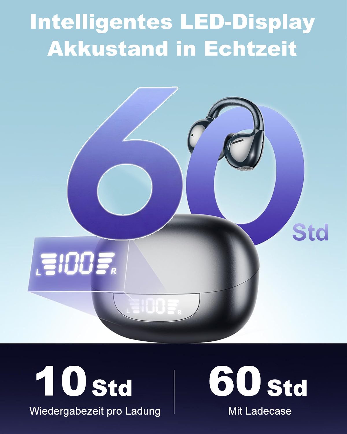 ibettertec 2026 Neue Open Ear Kopfhörer, In Ear Kopfhörer Bluetooth 6.0 Open-Ear-Kopfhörer (60H Spielzeit, IPX7 wasserdichte Bluetooth Open-Ear Sport Kopfhörer, Kopfhörer Kabellos Bluetooth HiFi Stereo mit Ohrhaken, ENC Noise Cancelling, HD-Mikrofon, kraftvollem Bass und komfortabler Passform für Sport, Büro und Alltag)