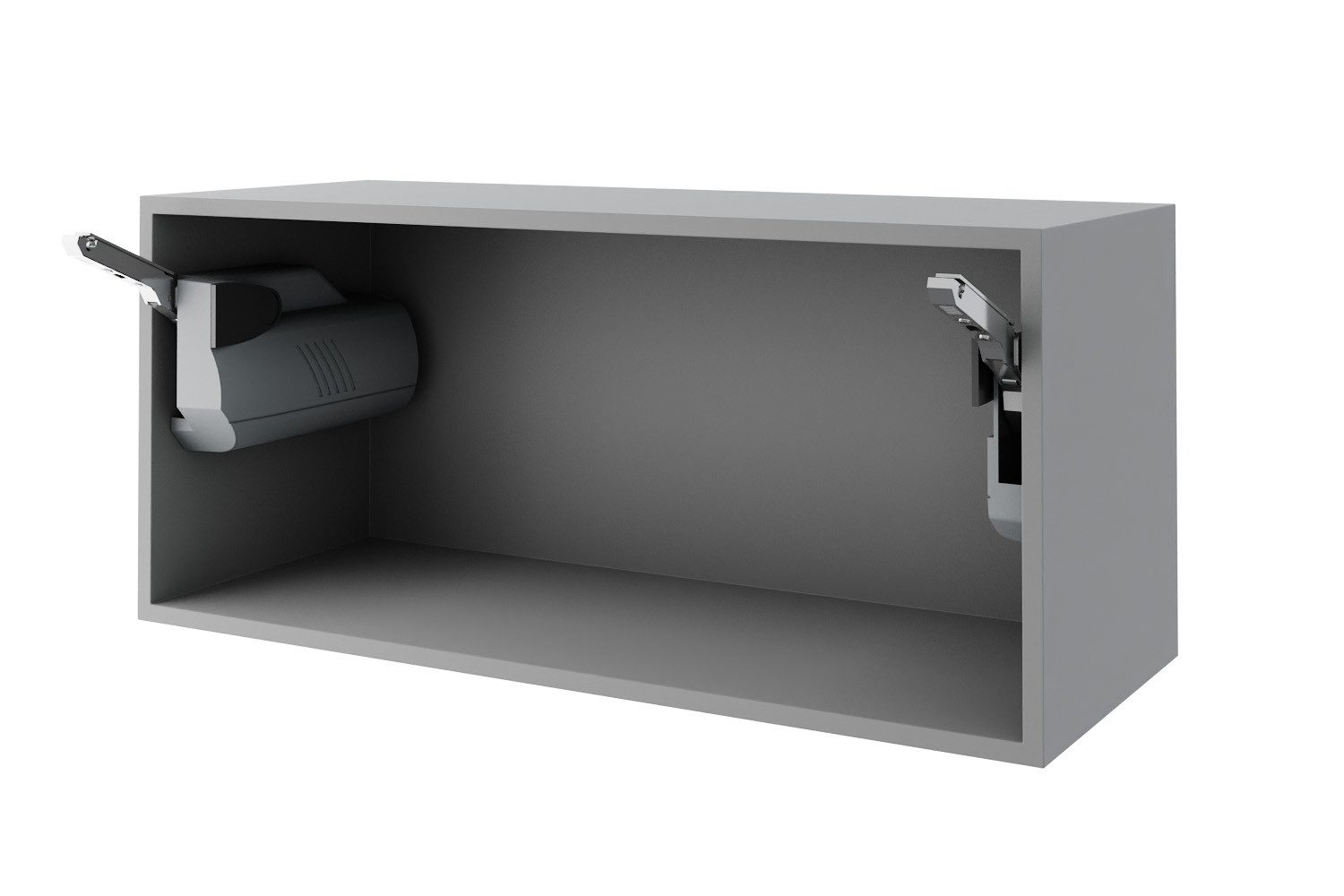 Feldmann-Wohnen Klapphängeschrank Kvantum (1-türig, 1 Fach, Türanschlag oben, Soft-Close, 1-St., Fronten mit dekorativen Fräsungen und leicht abgerundeten Ecken) 80cm Front- und Korpusfarbe wählbar mit 1 Klapptür