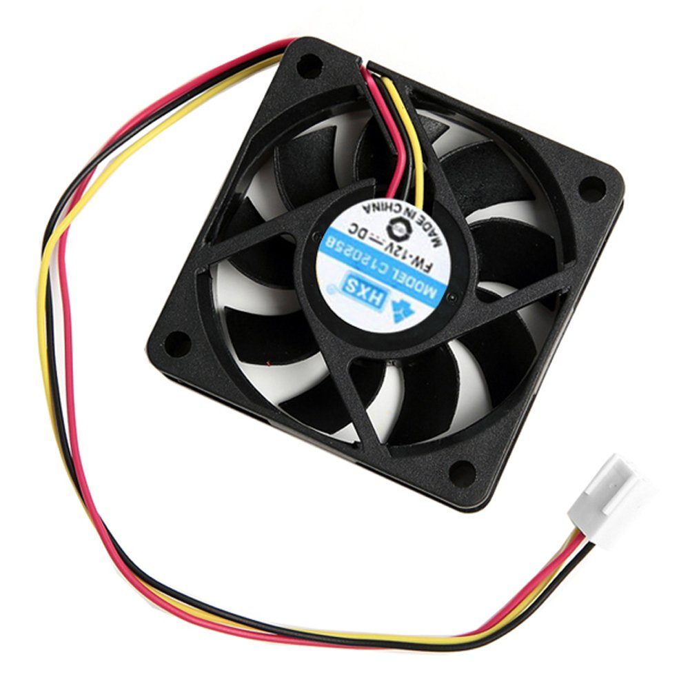 Bolwins Computer-Kühler R04 3pin 12V 60x60x15mm Brushless Lüfter Lüfterkühler Kühler Lüfter PC, 4500 RPM, leise 13 dB, langlebig, 3-Pin-Anschluss