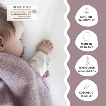 Babydecke 100% Bio-Baumwolle, kids&me, kuschelige & weiche Decke für Babys MADE IN GERMANY, ÖKOTEX