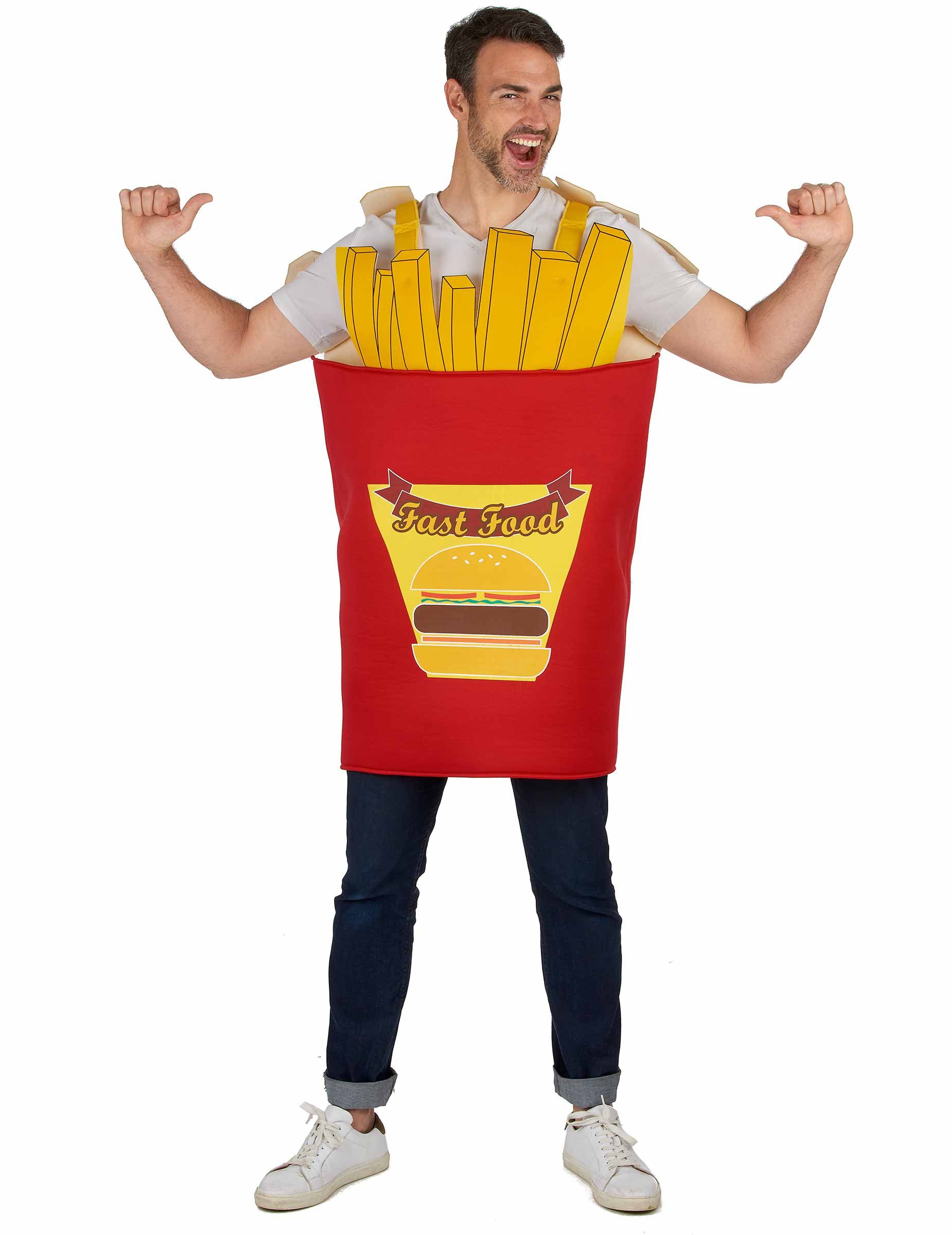 Kostüm Pommes-Kostüm Frittenkostüm rot-gelb