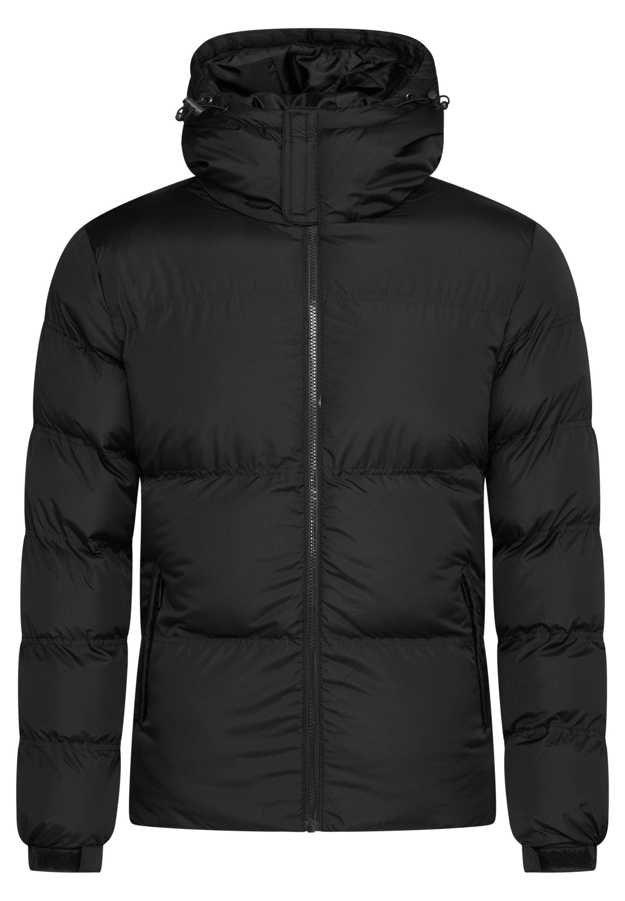 SOULSTAR Winterjacke S2KRAGERO Puffer Jacke Steppjacke Schwarz warme Kapuze mit