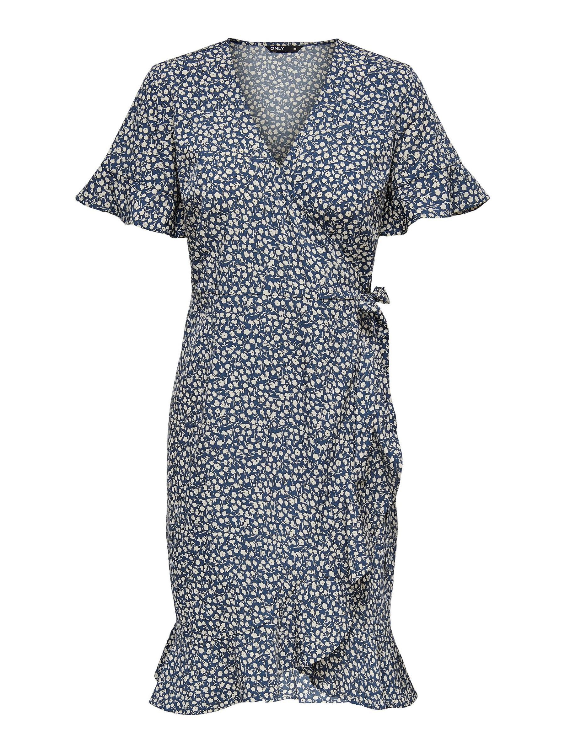 ONLY Shirtkleid (knielang, 1-tlg) ONLOLIVIA S/S WRAP DRESS WVN NOOS