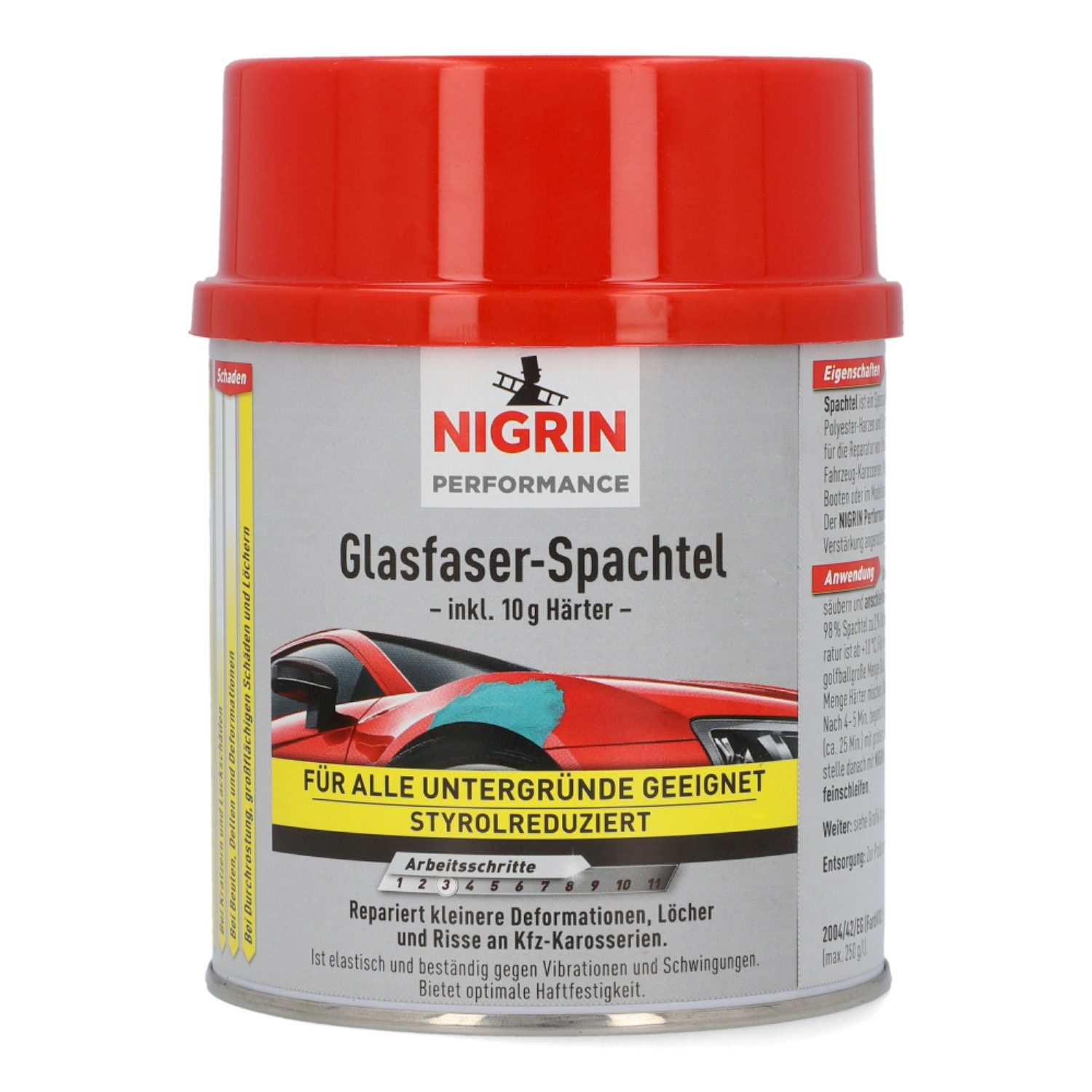 NIGRIN Spachtelmasse 2K Glasfaser-Spachtel mit Härter-500g Auto, Spachtel R günstig online kaufen