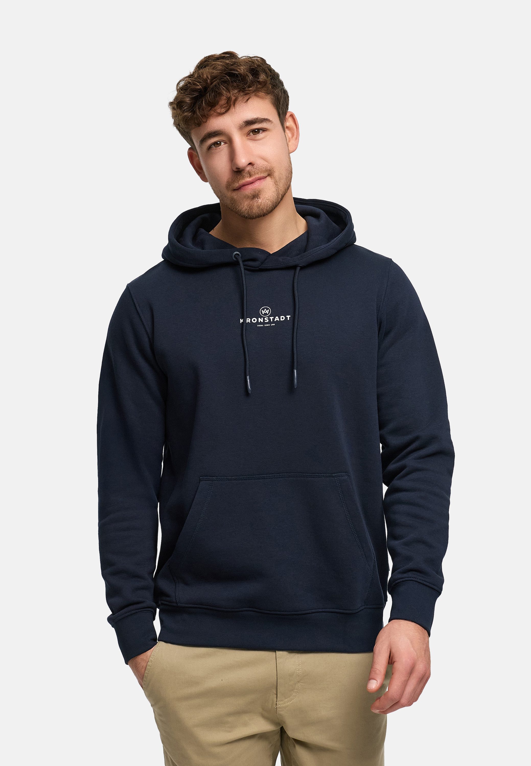 Kronstadt Hoodie Herren KSLars Printhoodie Herrenpullover Kapuze (Sweatshirt) Hoodie mit dezentem Logoprint auf der Brust