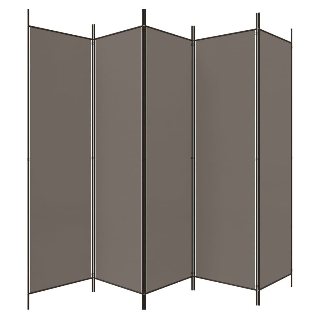 furnicato Raumteiler Paravent 250 x 200 cm Anthrazit, 1-tlg., Zusammenklappbarer Sichtschutz als Raumtrenner für dein Wohnzimmer – Bild 4 von 5