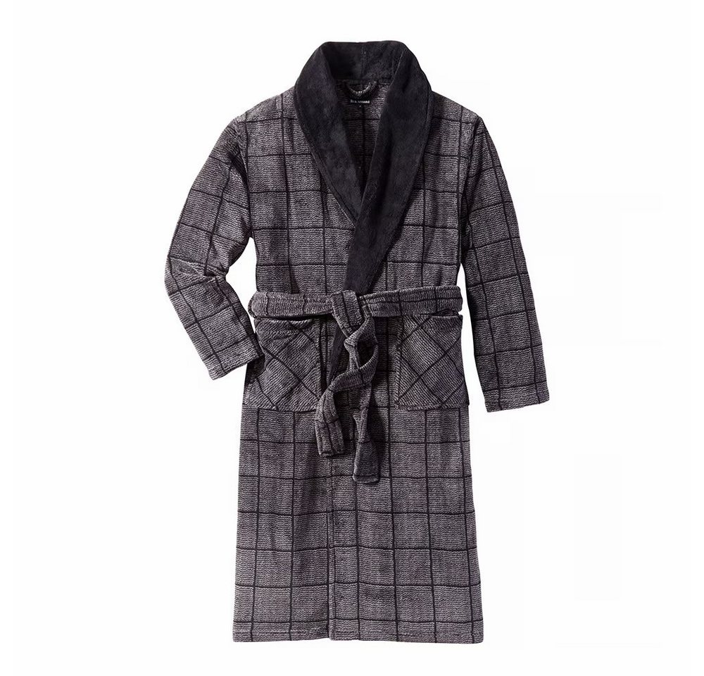 Rick Armand Herrenbademantel, Coral-Fleece, Bindeband