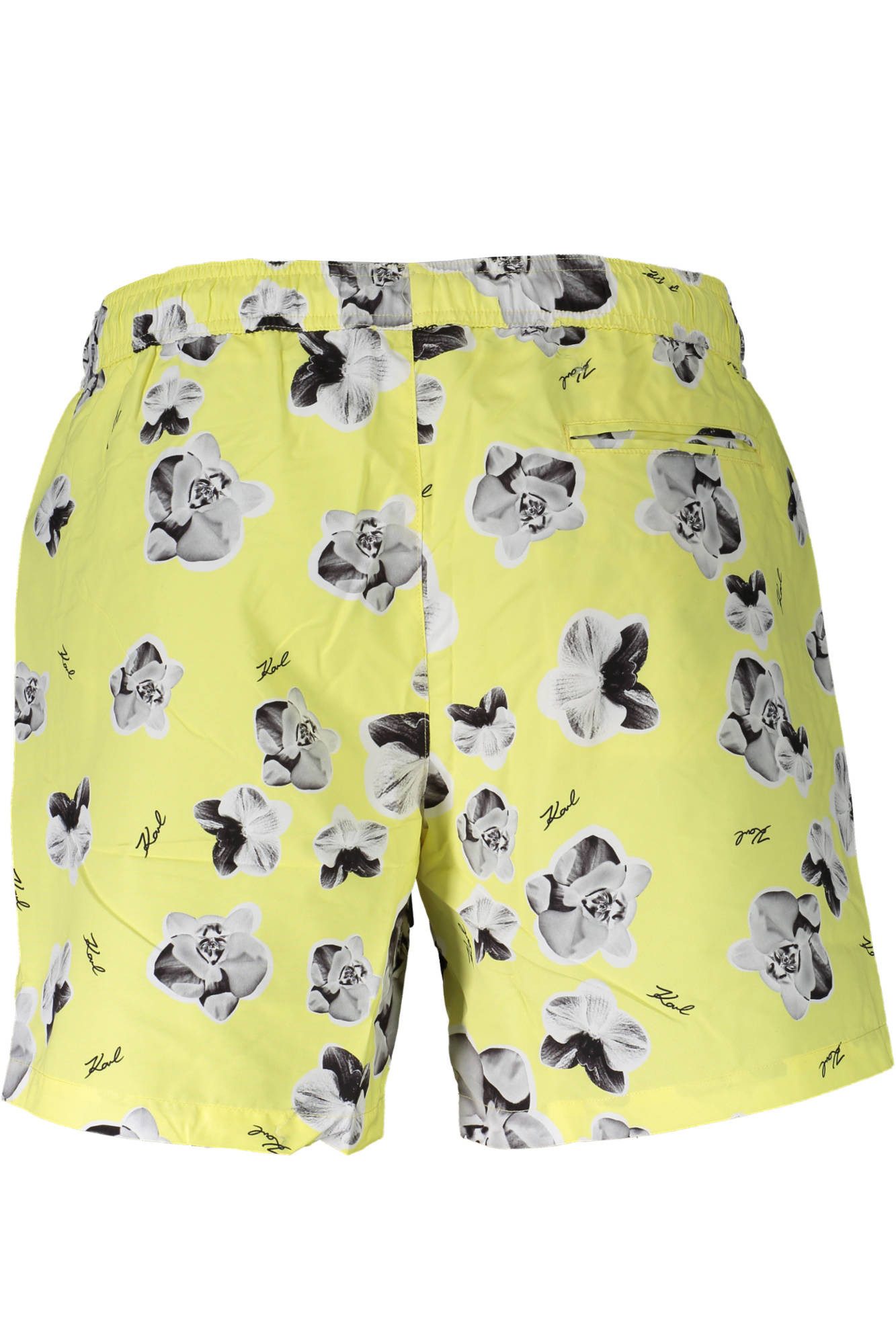 KARL LAGERFELD Badeshorts Herren Badeshorts Gelb mit Taschen & Kordelzug - Stilvolle Badehose