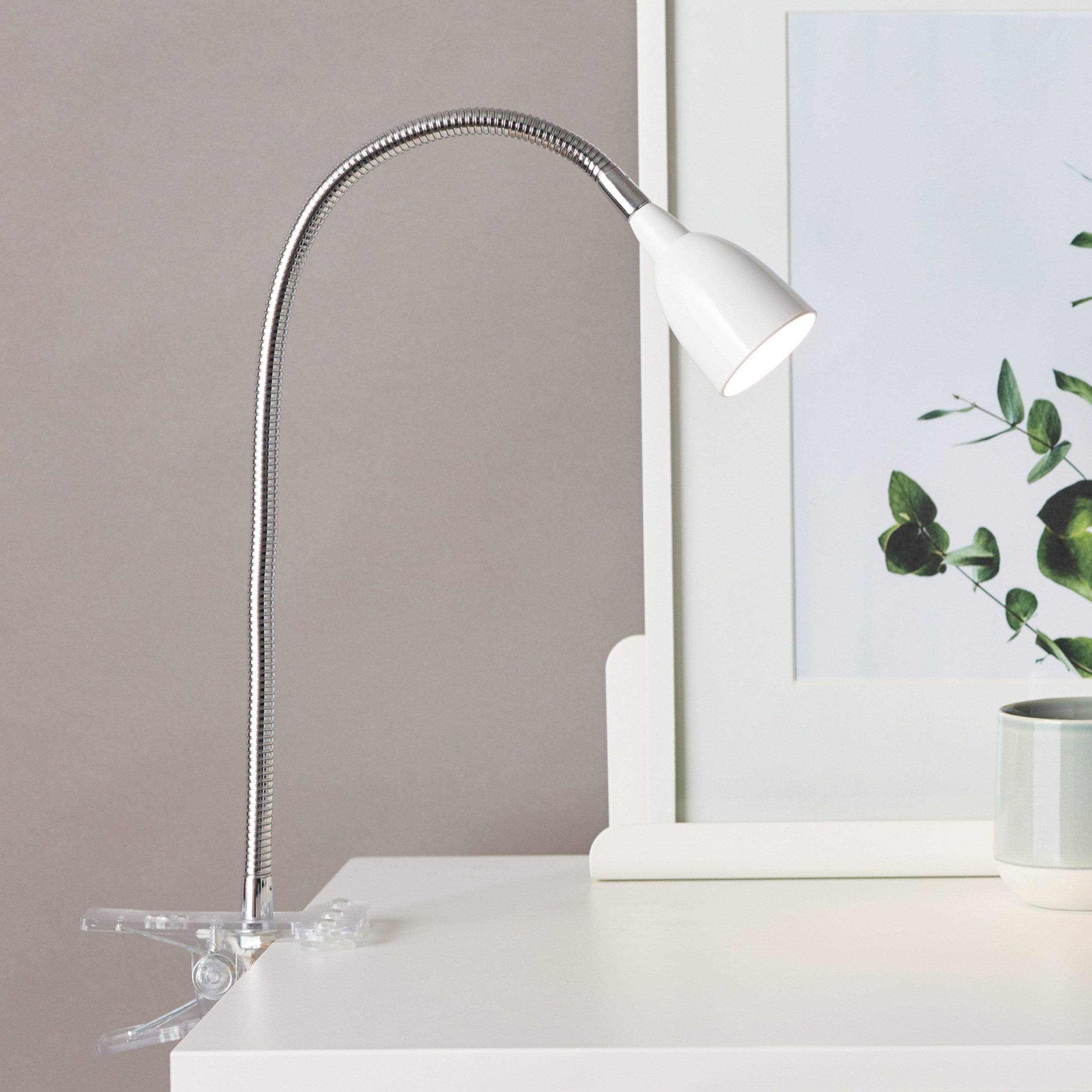 Lightbox Tischleuchte, LED fest integriert, Warmweiß, LED Schreibtischlampe, 38 cm Höhe, max. 250 lm, Flexarm einstellbar