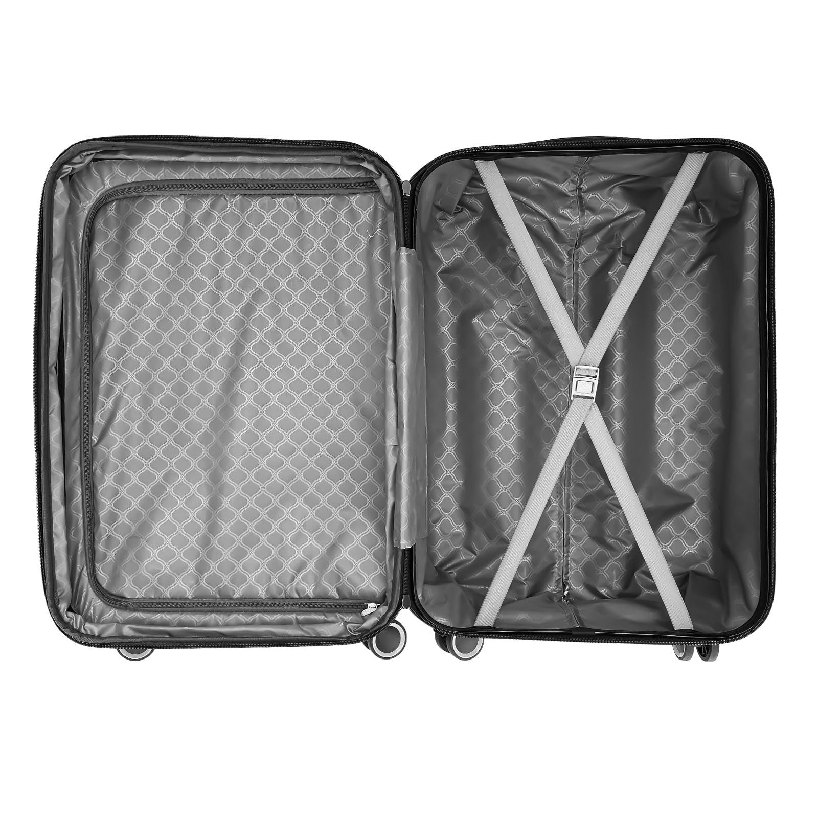 YONSLY Trolleyset Trolley Hartschalenkoffer-Set (M, L, XL) Koffer-Set 3-teiliges Set, 4 Rollen, (ABS Hartschalen,360°-Rollen, Sicherheitsschloss, Hartschalen Trolley), Weicher Gummigriff Handgepäck