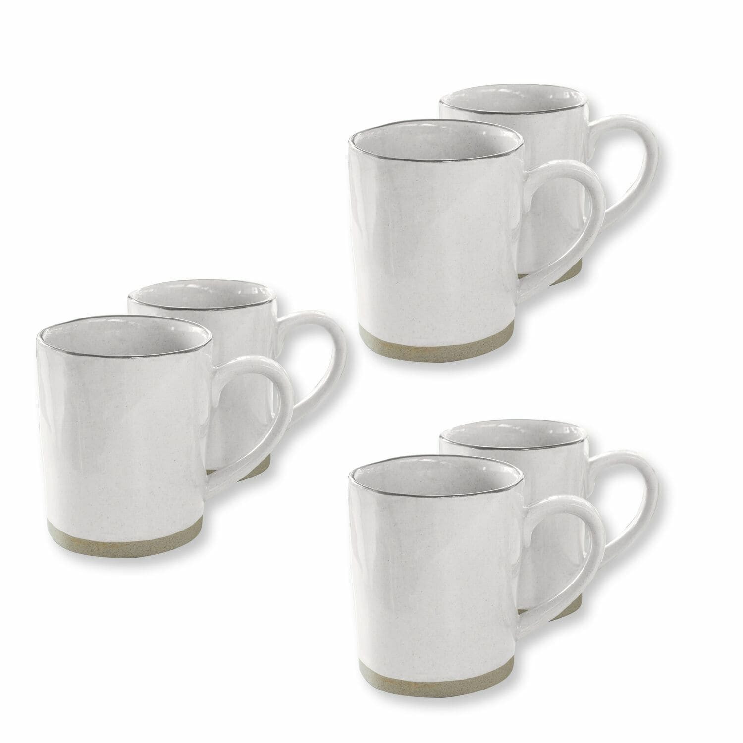 Mirabeau Geschirr-Set Tasse 6er Set Biarré weiß, Steinzeug