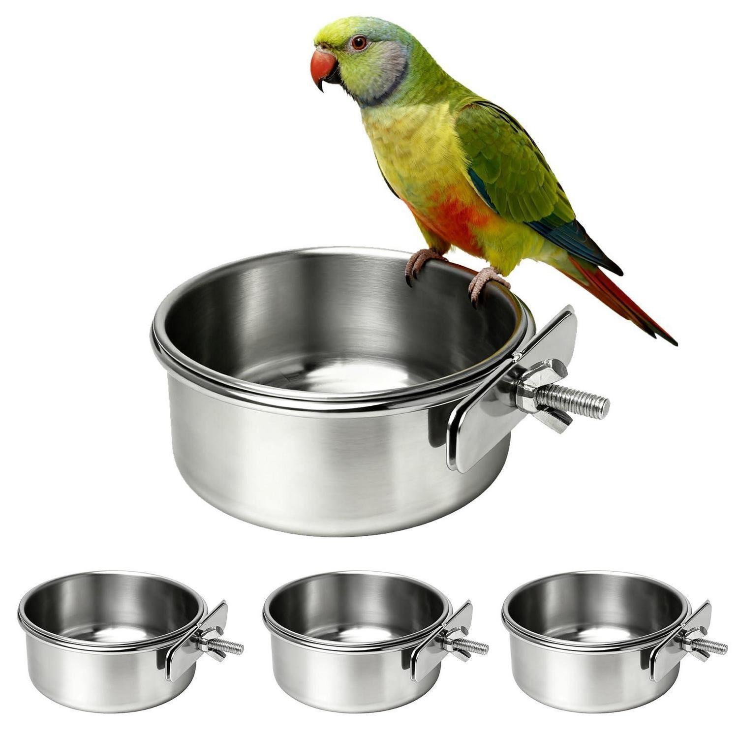 LuxusKollektion Futternapf Vogelnapf Edelstahl 4er Set 10cm