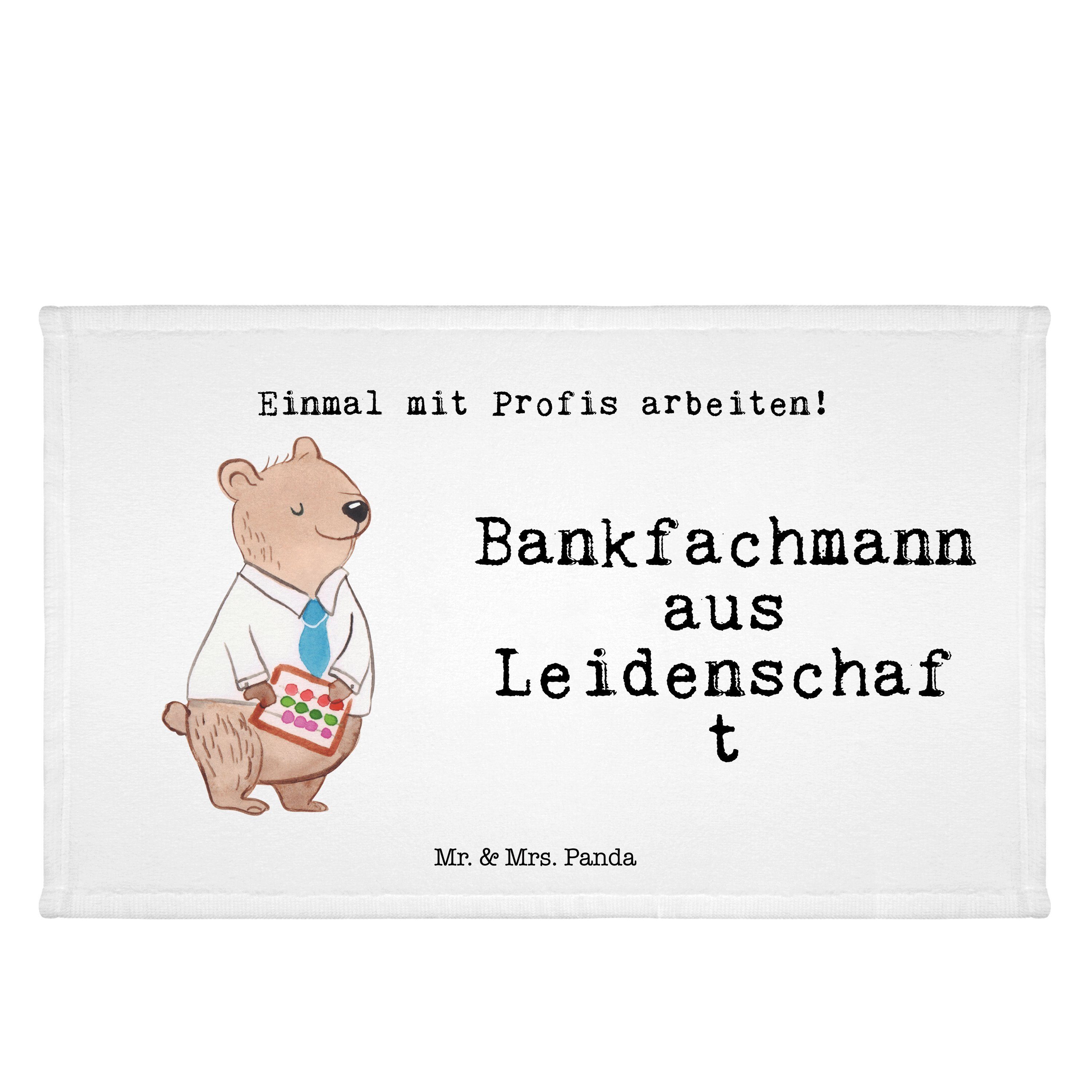 Mr. & Mrs. Panda Handtuch Bankfachmann aus Leidenschaft - Weiß - Geschenk, Rente, Kollege, Spor, (1-St)