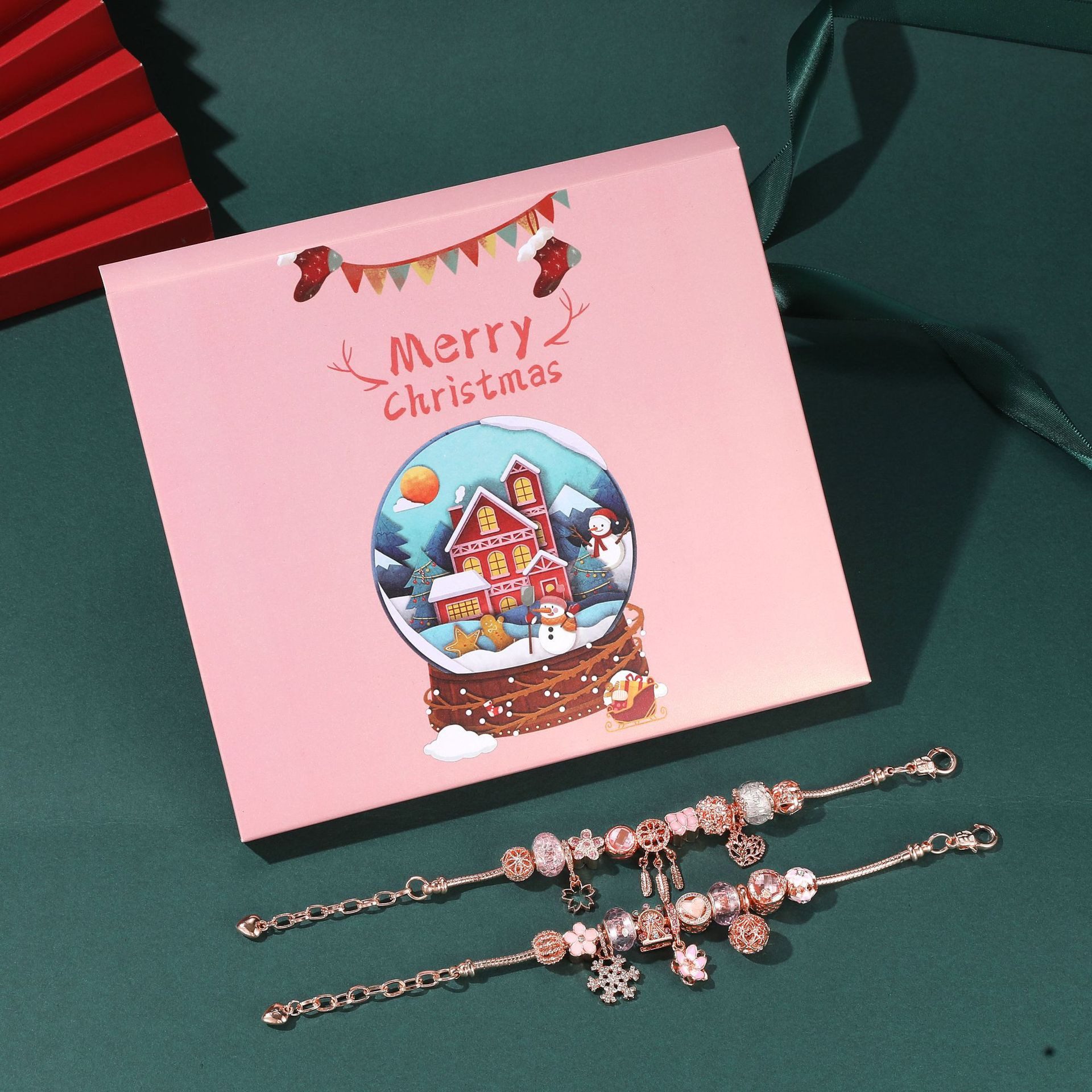 CLTYQ Schmuck-Adventskalender Schmuck-Adventskalender Weihnachtskalender Teenager Mädchen Kinder, DIY Adventskalender Inhalt Kinder Frauen Schmuck Armband – Bild 4 von 5