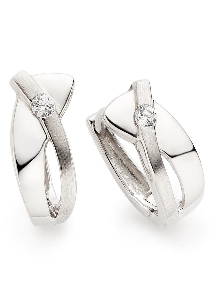 MOROTOLE Sterling Silber Creolen Damen - Gold Creolen Mit Zirkonia & Herzgravur 30-60mm