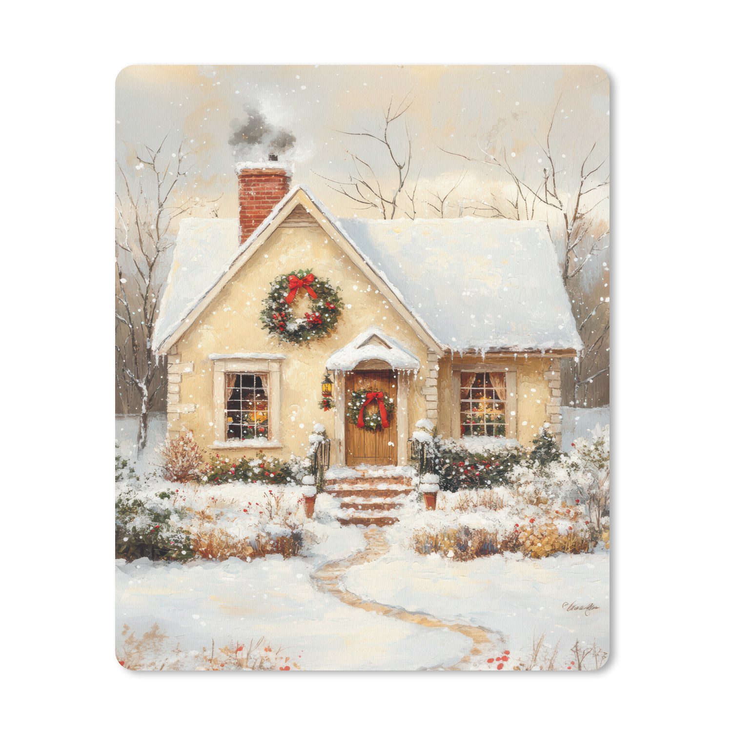 MuchoWow Mauspad Weihnachten - Zuhause - Winter - Schnee (1-St), Büro für Tastatur und Maus, Mousepad Gaming, Desk Mat, 30x40 cm