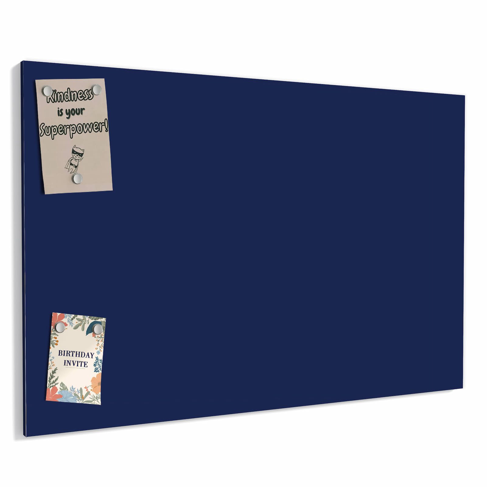 Primedeco Memoboard Metall Marineblauer Hintergrund II – beschreibbar & magnetisch, (Inklusive Stift, Magnete und Montagematerial, 1-tlg., 9 verschiedene Größen), Magnetisch und Beschreibbar