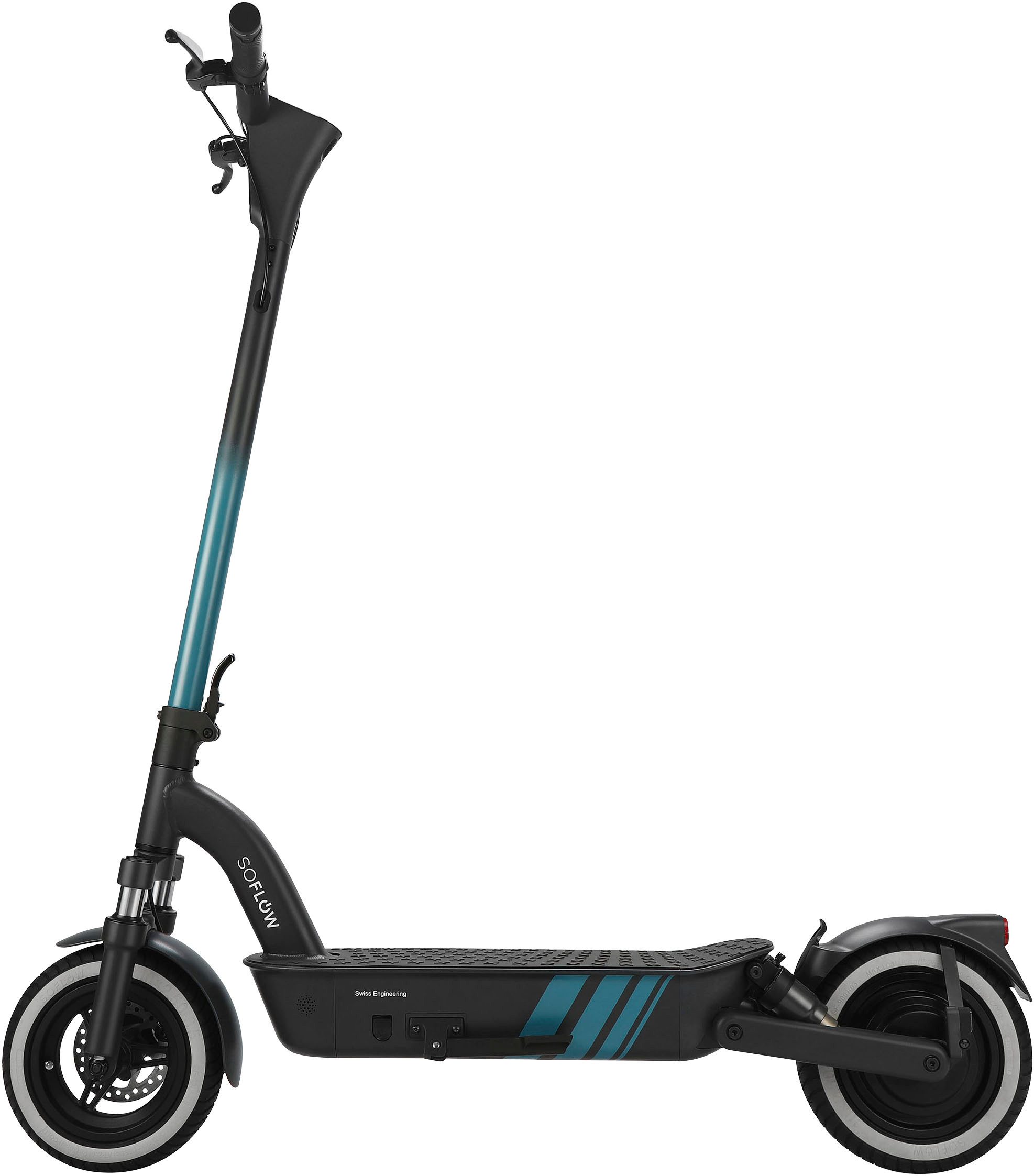 soflow E-Scooter SO4 PRO GT, 20 km/h, (150 kg Nutzlast, Federung, mit Blinker, 1.600W, 35% Steigung), mit Straßenzulassung, ABE, Apple Find My, 100 km Reichweite, 10 Zoll