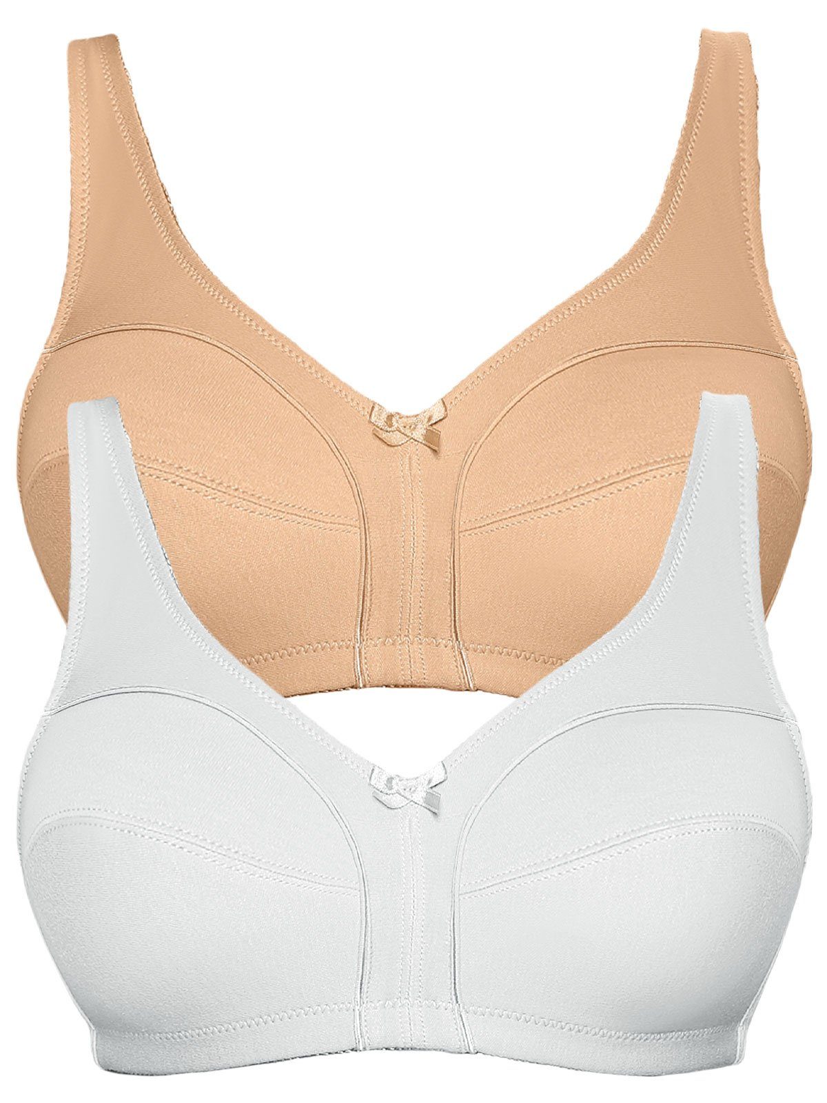 Viania Soft-BH 2er Pack Baumwoll Soft BH Basic (Spar-Set, 2-tlg) -