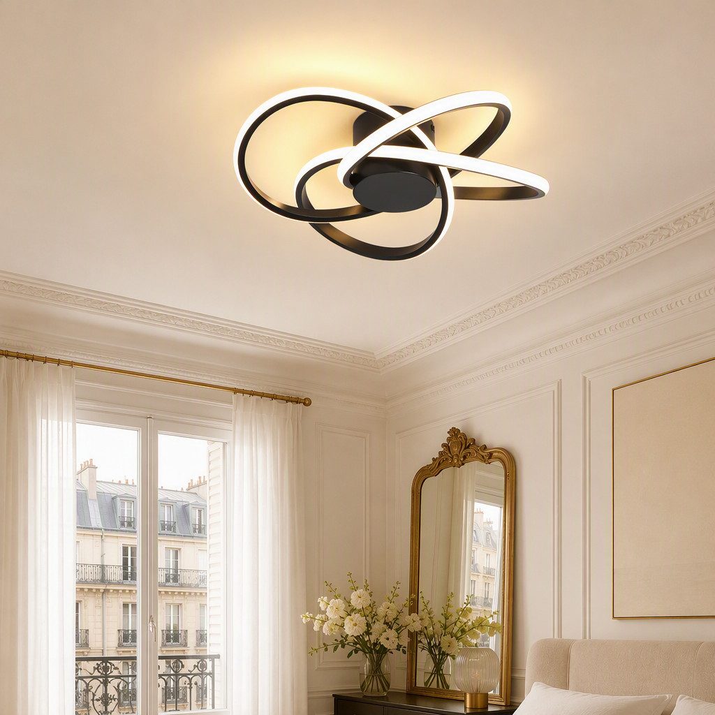 BlingBin LED Deckenleuchte Deckenlampe 37W Moderne 3000K Warmweiß Decken-Lampe, Warmweiß, LED fest integriert, Wohnzimmer Schlafzimmer Arbeitszimmer Esszimmer D – Bild 3 von 5