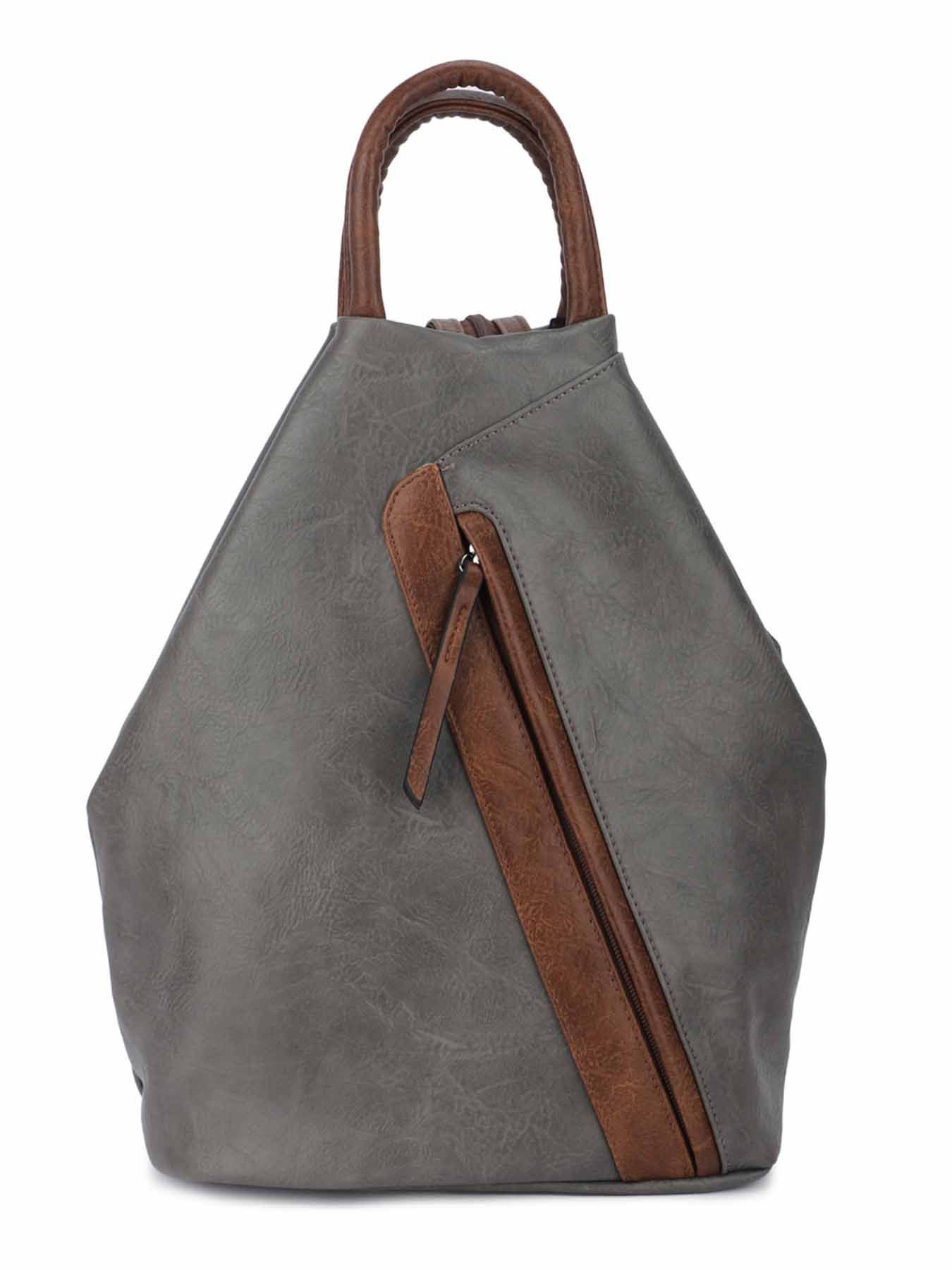 ITALYSHOP24 Rucksack Damen Cityrucksack Daypack Tasche Umhängetasche Tagesrucksack Backpack, Handtasche Freizeitrucksack Leder Optik Schule Travel Wandern Arbeit
