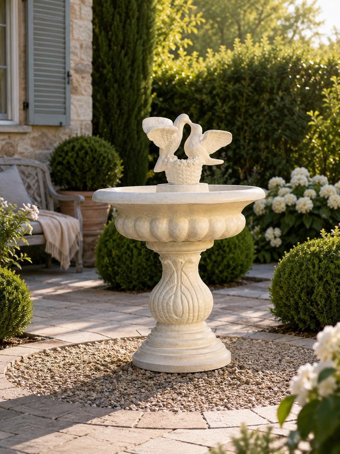 JVmoebel Gartenbrunnen Round Garden Fountain 120 cm Stone Sculpture Landscape Decor Sofort, (1 tlg), Made in Europa