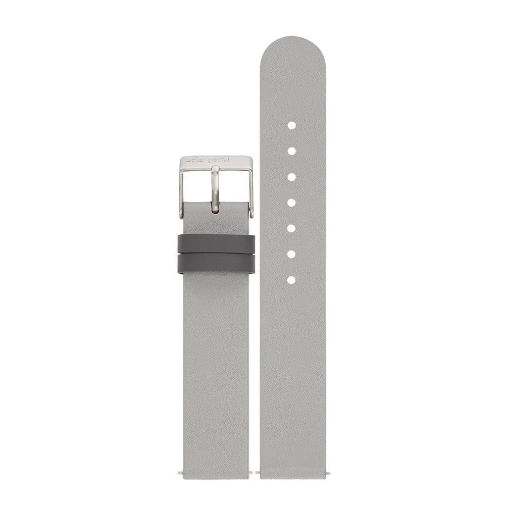 Walter Gropius Uhrenarmband 18mm Leder Hellgrau - SWG 010-01, Easy Relase-System, Edelstahlschließe