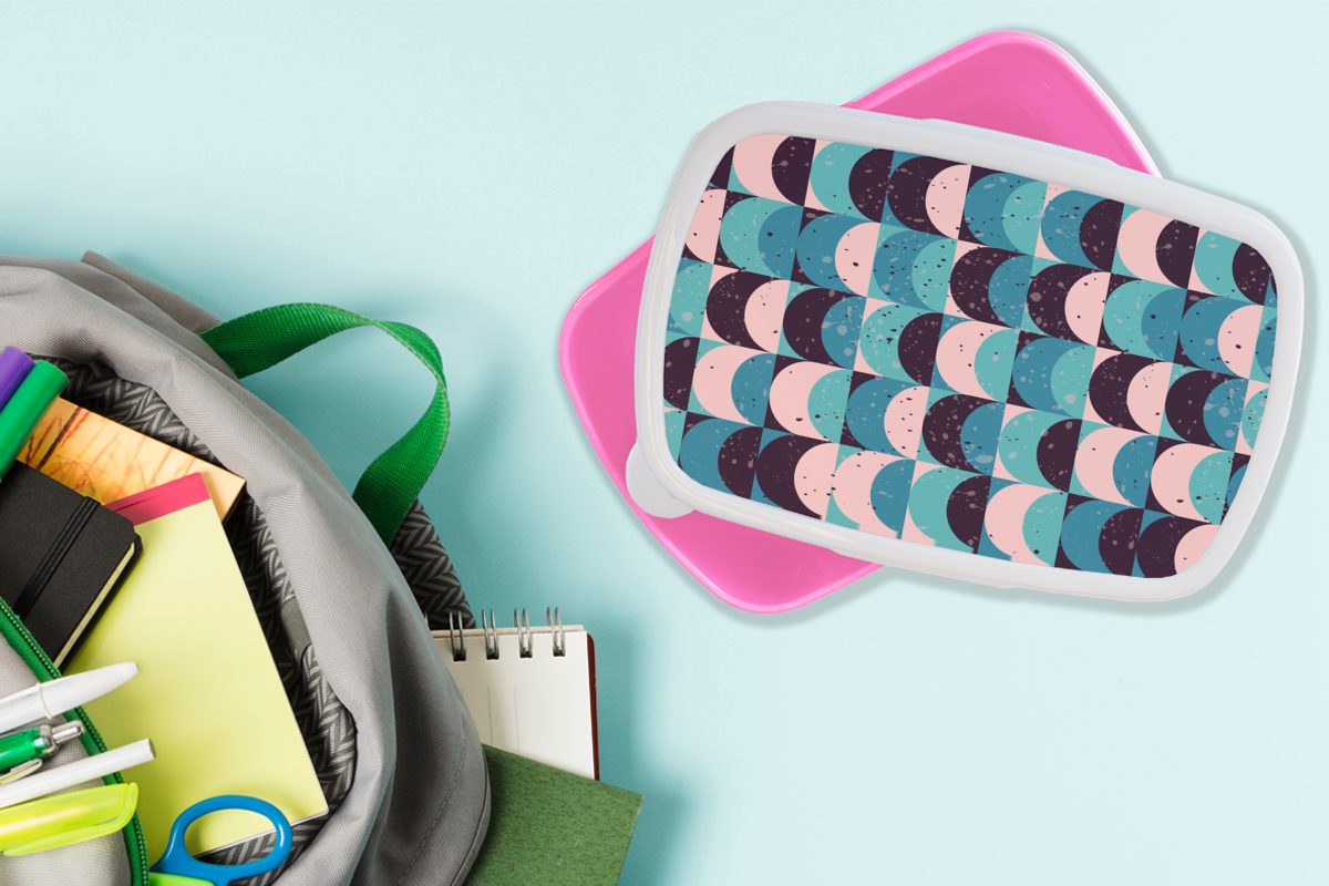 Farbe Brotdose MuchoWow - Kinder, Kinder Muster für Mädchen, (2-tlg), Mädchen Mädchen Kunststoff, Kunststoff Erwachsene, - - - Kinder, rosa Snackbox, Lunchbox - Brotbox