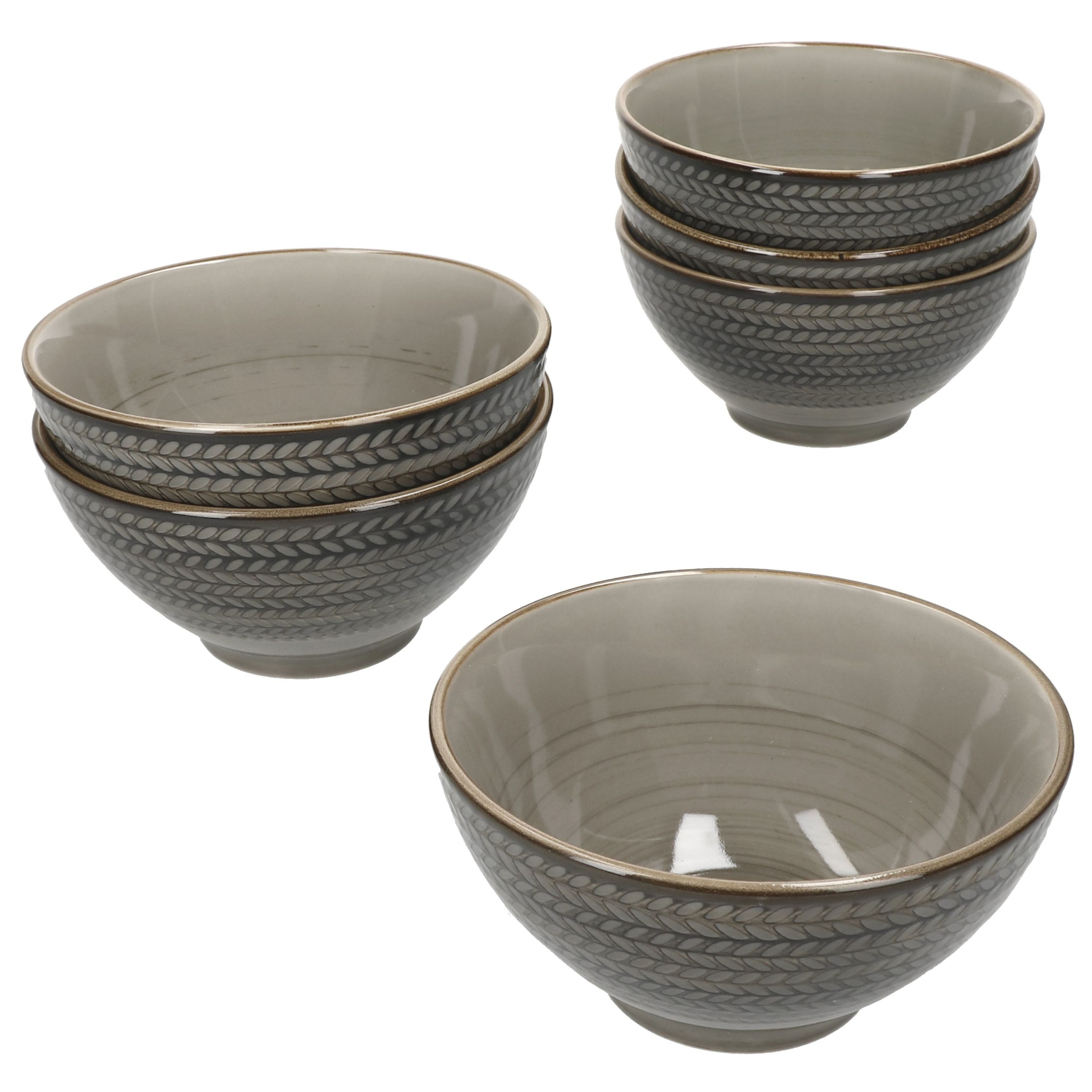 MÄSER Müslischale Mäser Prospero 6x Müslischale braun 15cm Porzellan Dessertschüssel, Porzellan