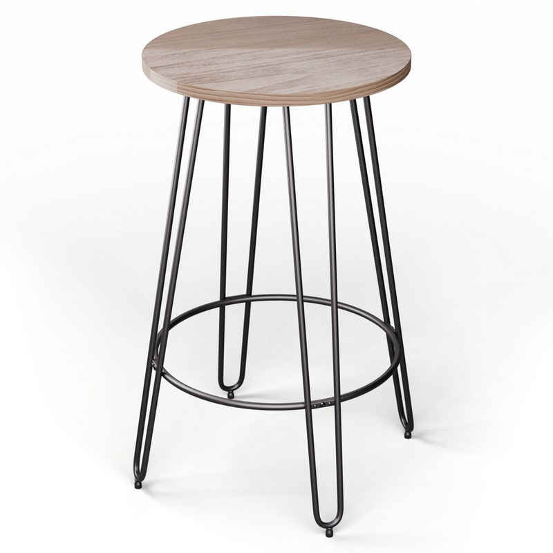 blumfeldt Beistelltisch Hamilton Bistro-Tisch (Packung), Bistro Tisch Indoor 69 x104,5 Stahl Holz Rund