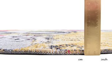 Teppich Cosima-107, Gino Falcone, rund, Höhe: 3 mm, flachgeweber Jaquard-Teppich, mit Chenillegarn, modernes Design