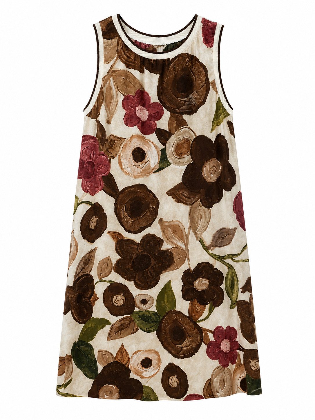 ITALY VIBES Sommerkleid - florales Viskosekleid in A-Linie - Etuikleid für Damen ONE SIZE - passend für Größen S - L