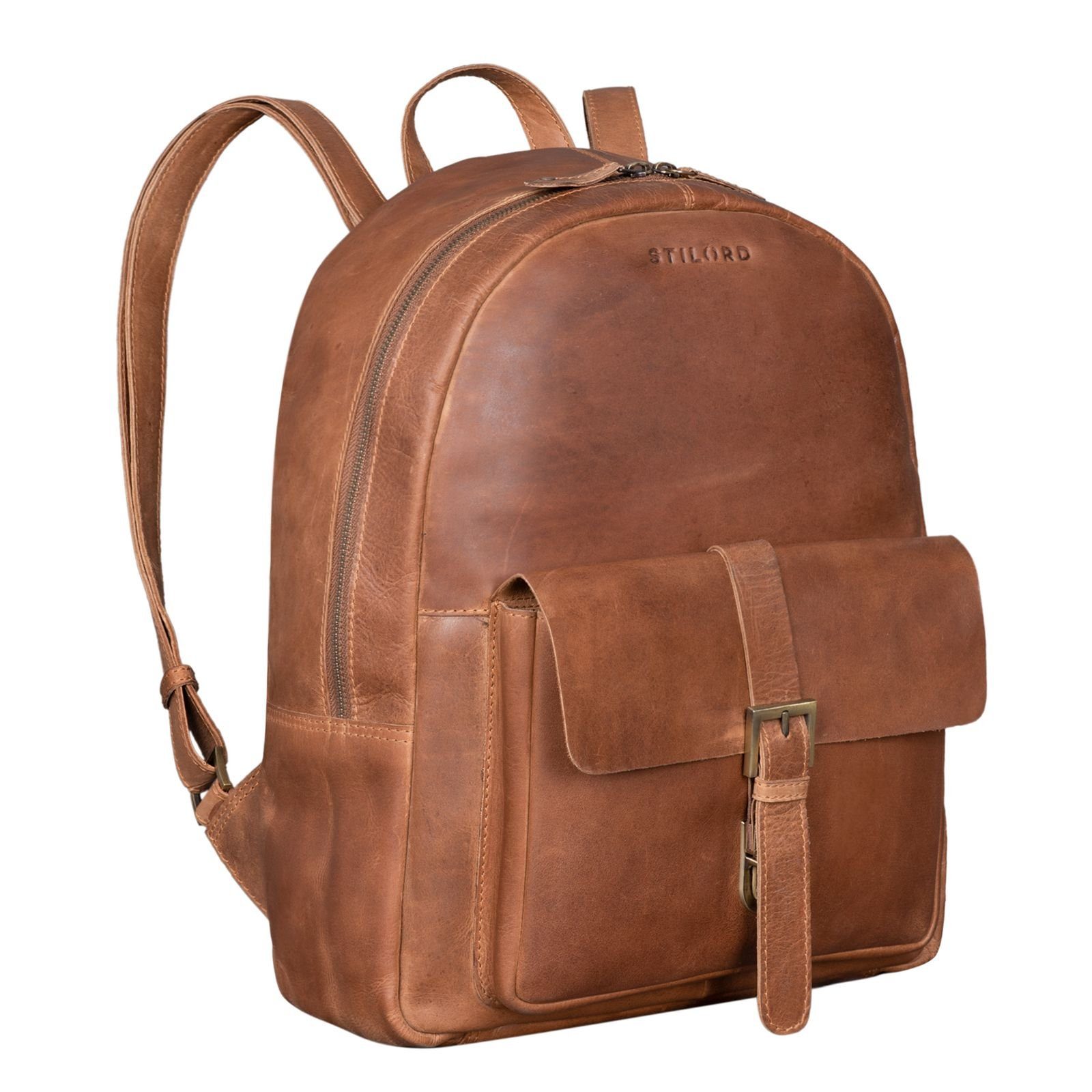 STILORD Notebook-Rucksack "Eloma" Vintage Lederrucksack Groß