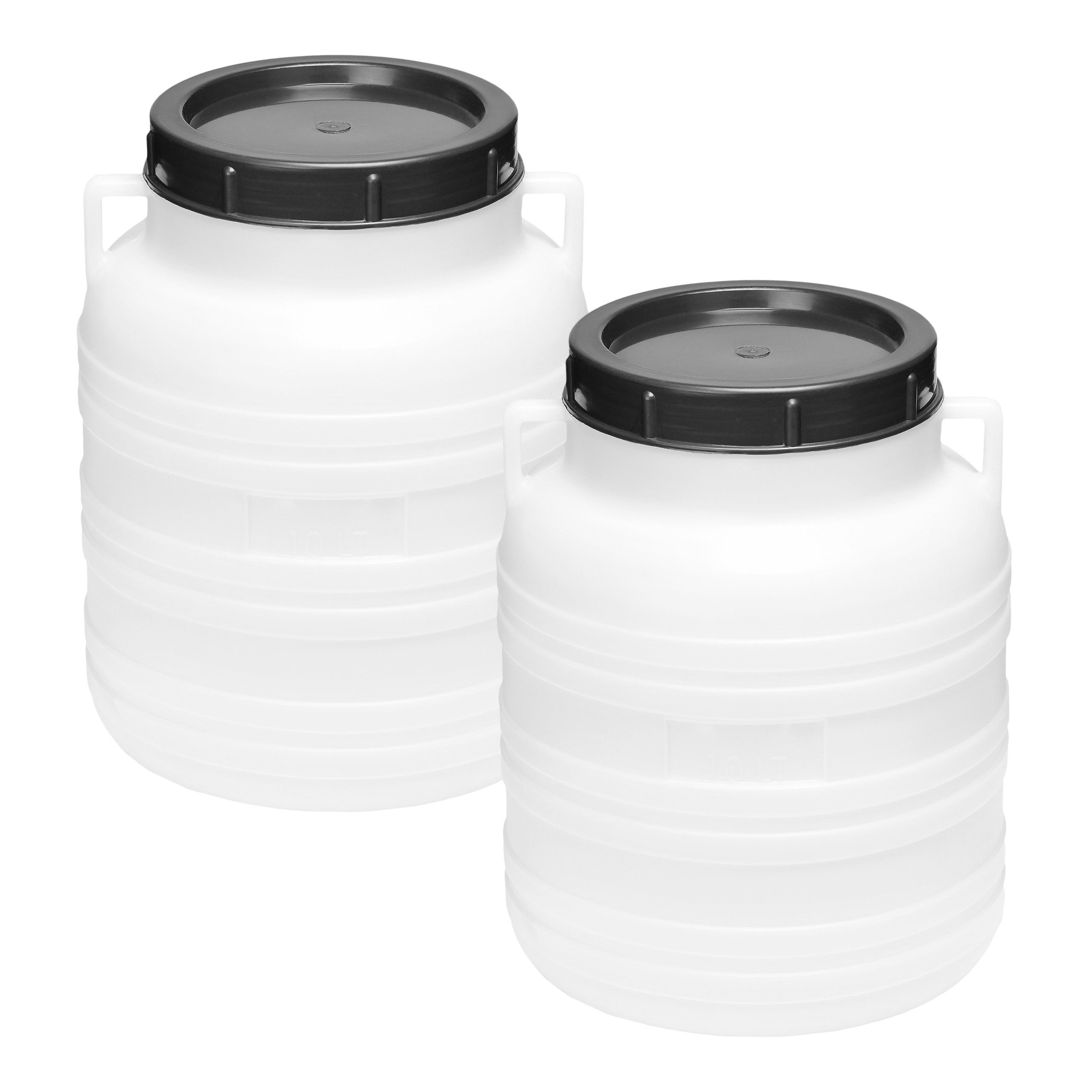 Garronda 2x 10 Liter Weithalsfass – BPA-frei, Mit Deckel – Lebensmittelecht – Für Garten, Wasser, Futter & Einmachgut – Blau
