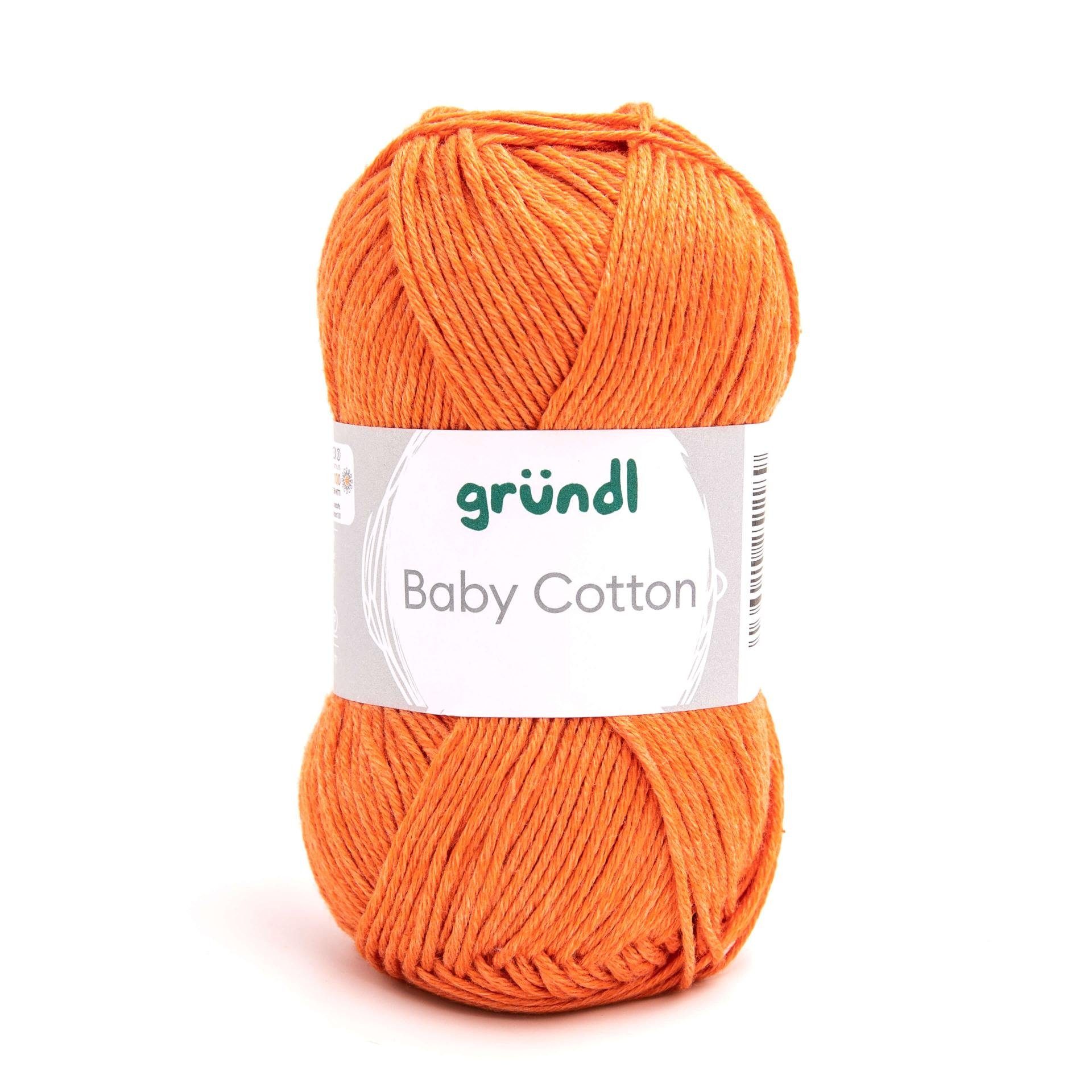 Gründl Wolle Baby Cotton - Babywolle zum Stricken und Häkeln Häkelwolle, 140,00 m (Baumwollmischgarn, Strickgarn, Handstrickgarn mit Baumwolle), hautfreundlich und speichelecht