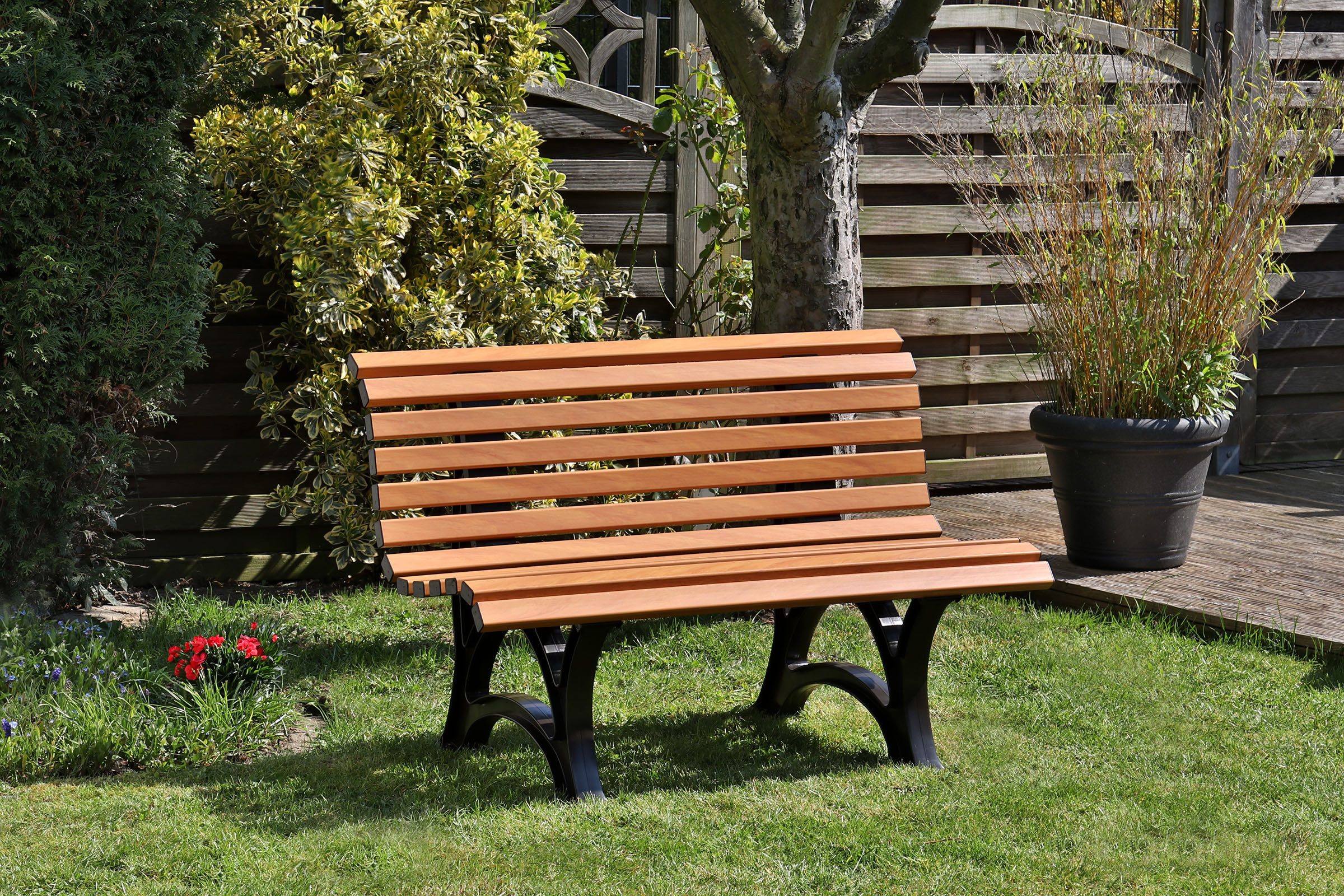 Blome Gartenbank 3er-Bank Helgoland 150 cm Holzoptik, Vollkunststoff