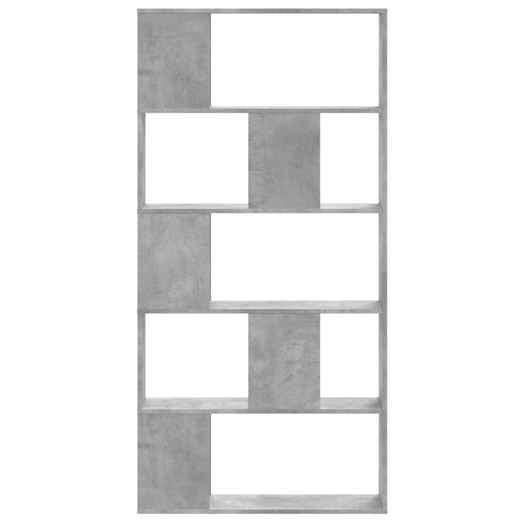 vidaXL Bücherregal NA Bücherregal Standregal Bodenregal 5 Böden Betongrau 80,5x23,5x162,5